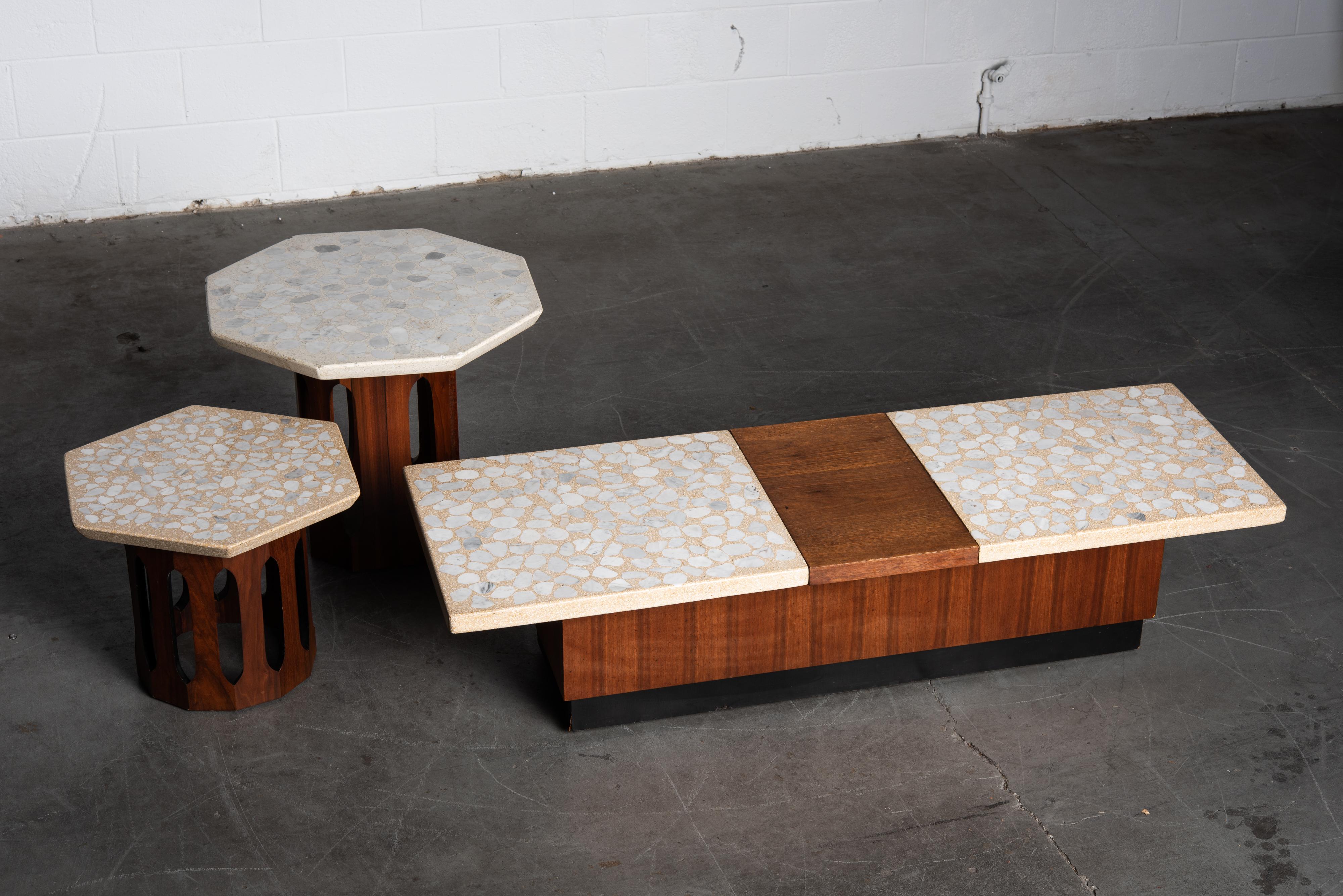 Terrazzo and Walnut Harvey Probber Style Coffee Table or Bench, c. 1960 14