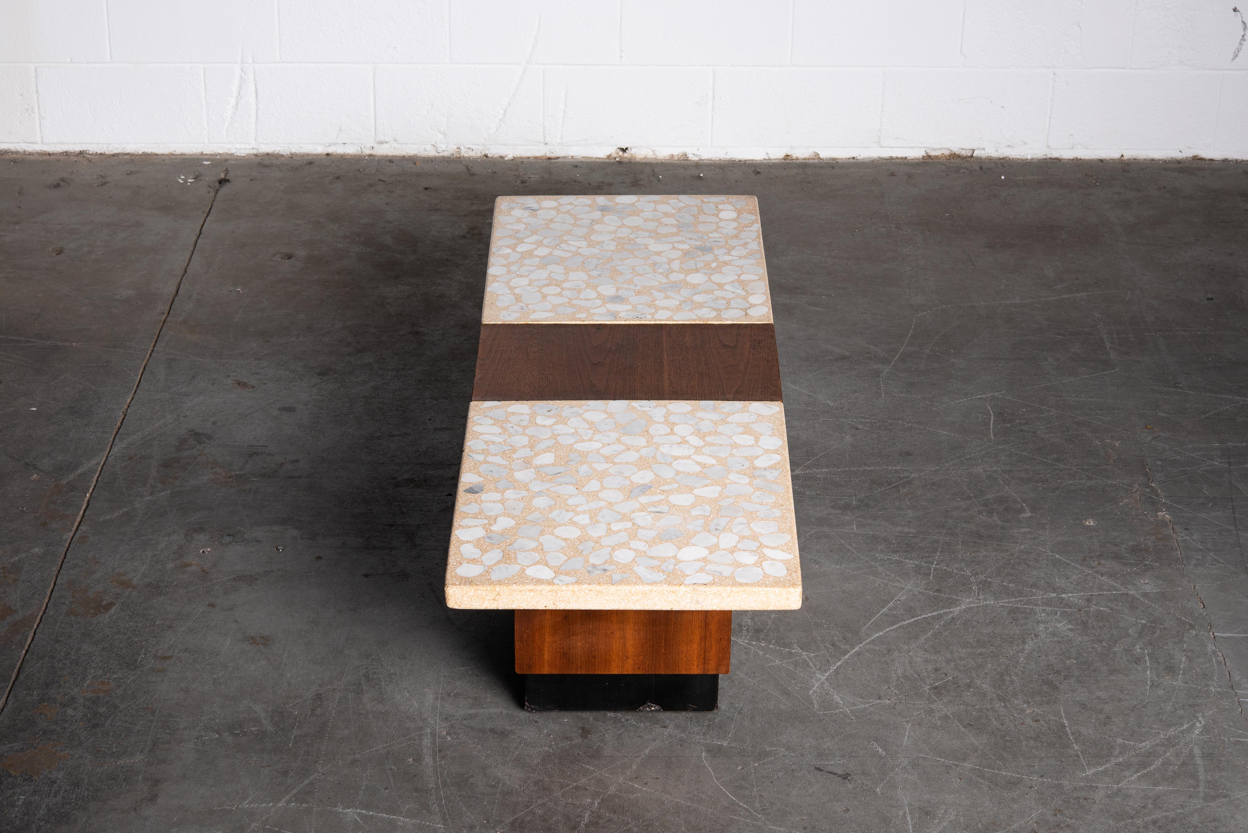Terrazzo and Walnut Harvey Probber Style Coffee Table or Bench, c. 1960 3