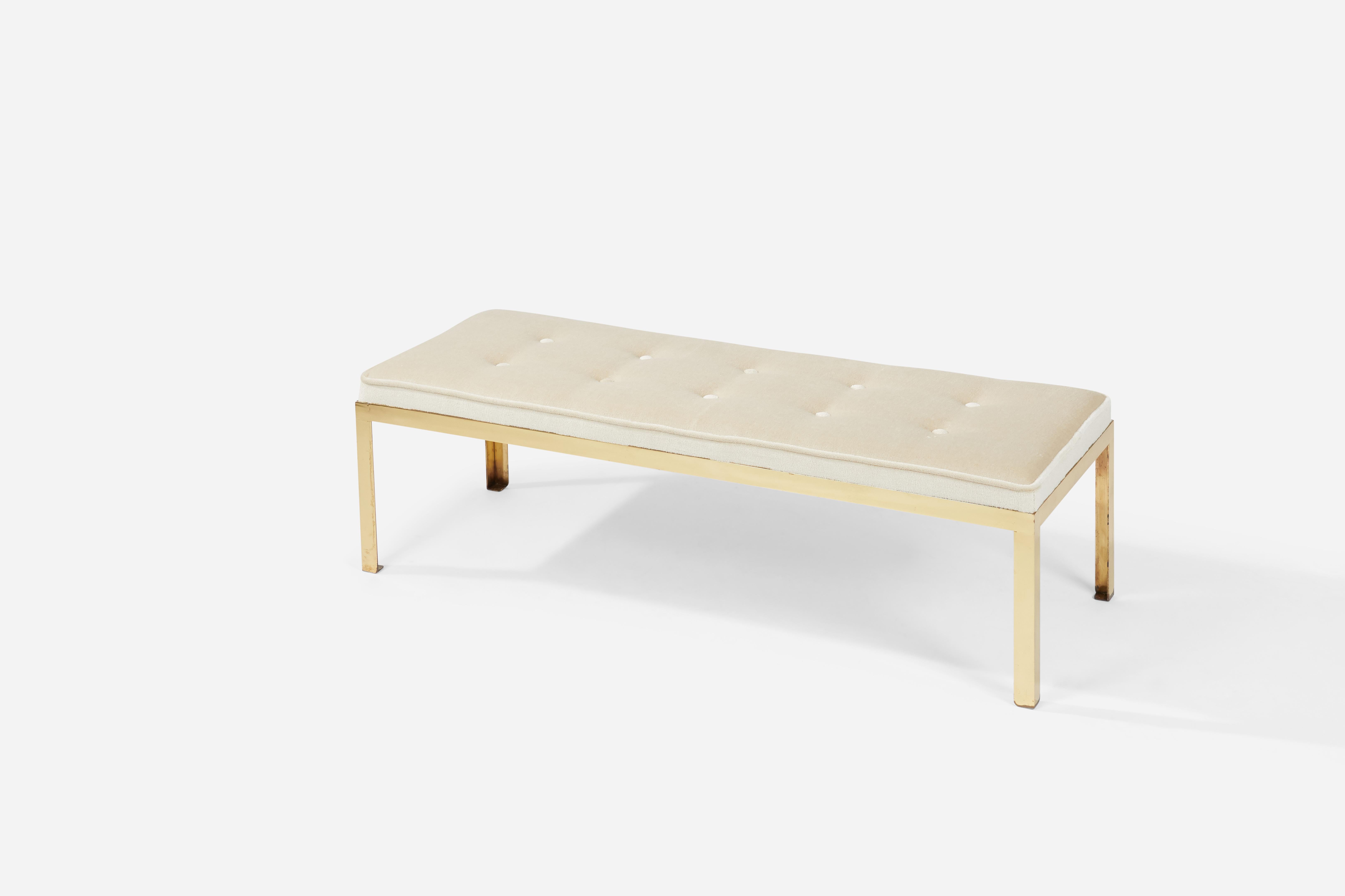 American Terrazzo Coffee Table on Brass Frame with Matching Bench