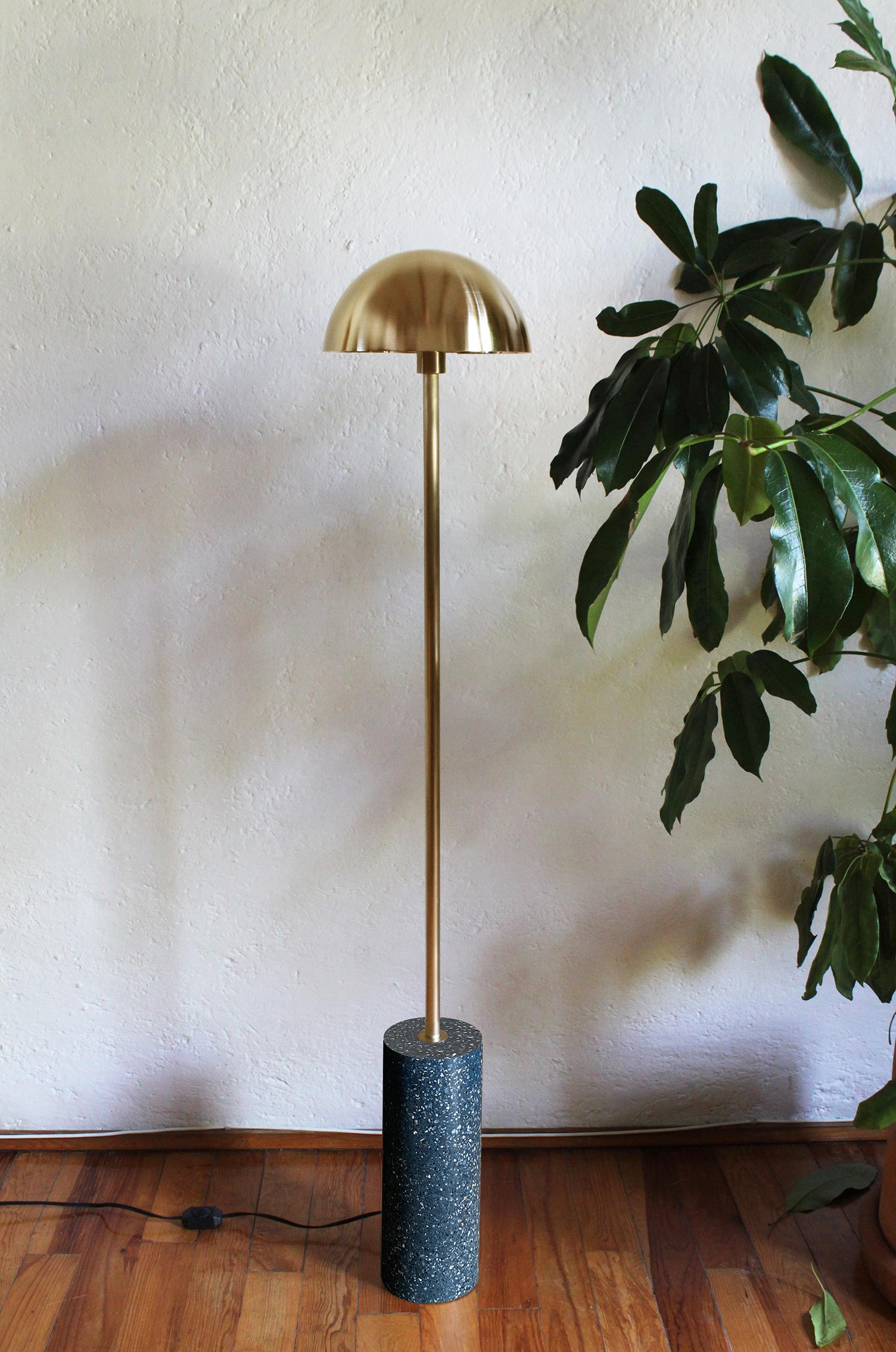 Mexican Terrazzo De Pie Abajo Floor Lamp by Maria Beckmann, REP by Tuleste Factory For Sale