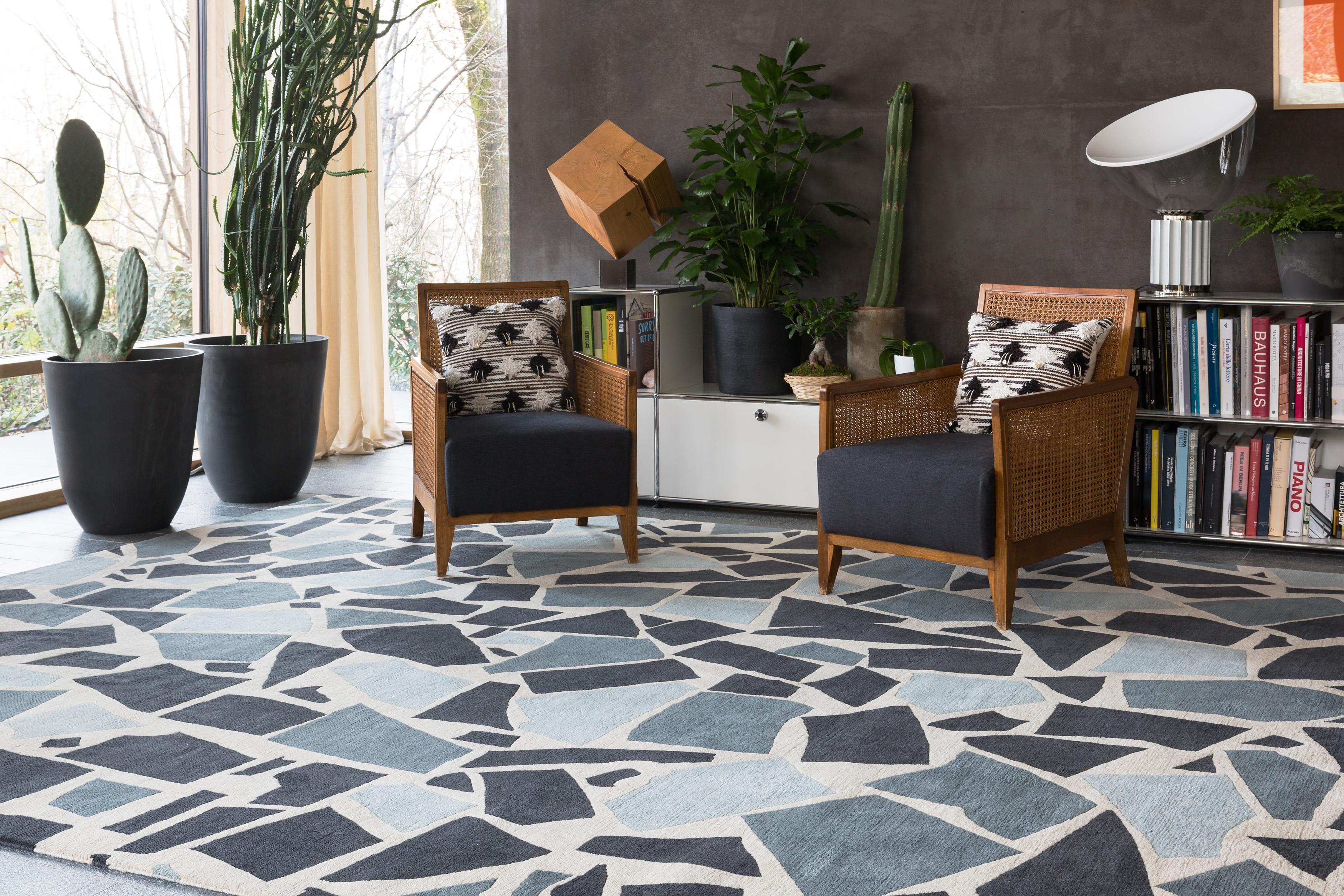 Modern Terrazzo Hand-Knotted Area Rug in Wool by The Rug Company