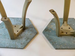 Terrazzo Hexagonal side tables by Harvey Probber, a pair