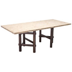 Terrazzo-Marmor-Esstisch von Jan Vlug:: Belgien:: 1970er Jahre