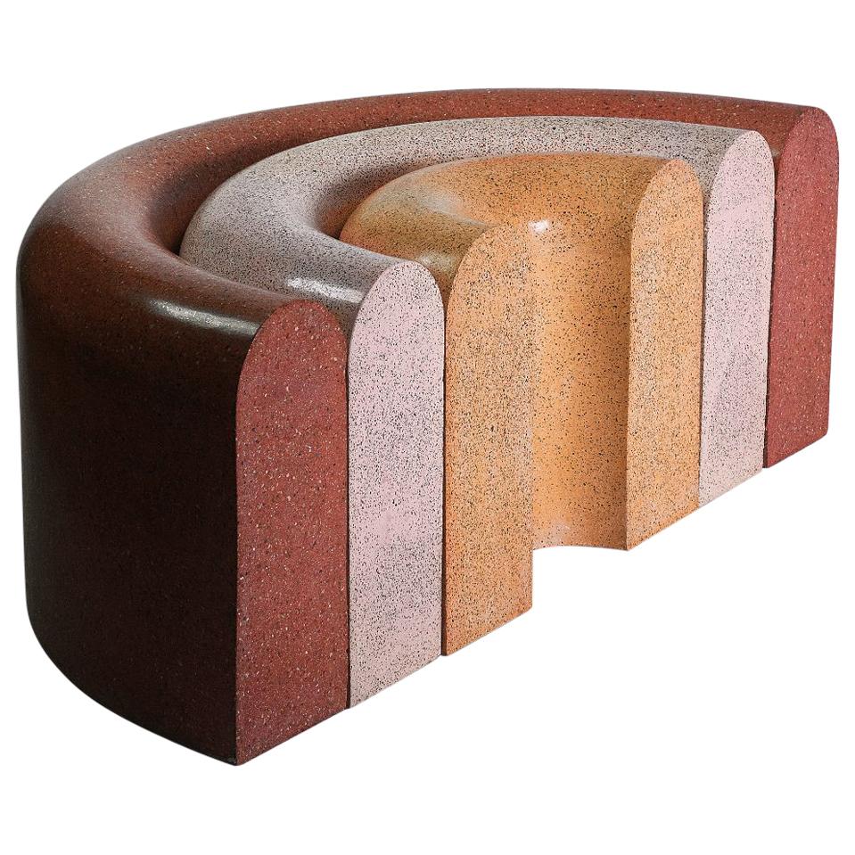 Terrazzo Rainbow Bench by Lilia Cruz Corona Garduño For Sale