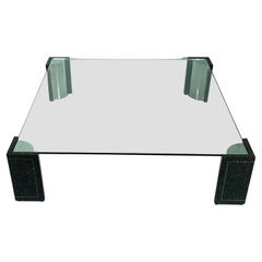Terrazzo, Stainless Steel & Glass Coffee Table After Karl Springer, USA, 1970s
