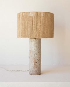 Terre White Grey Raw Textured Ceramic Table Lamp by Grès Éditions