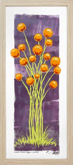 Kindred Flowers, Orange on Lavender (1/4)