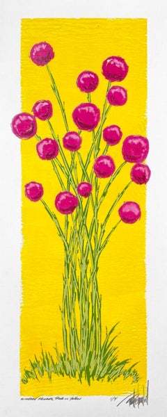 Kindred Flowers, Pink on Yellow (3/4)