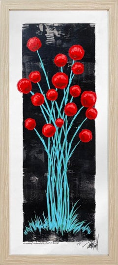 Kindred Flowers, Red on Black (1/4)
