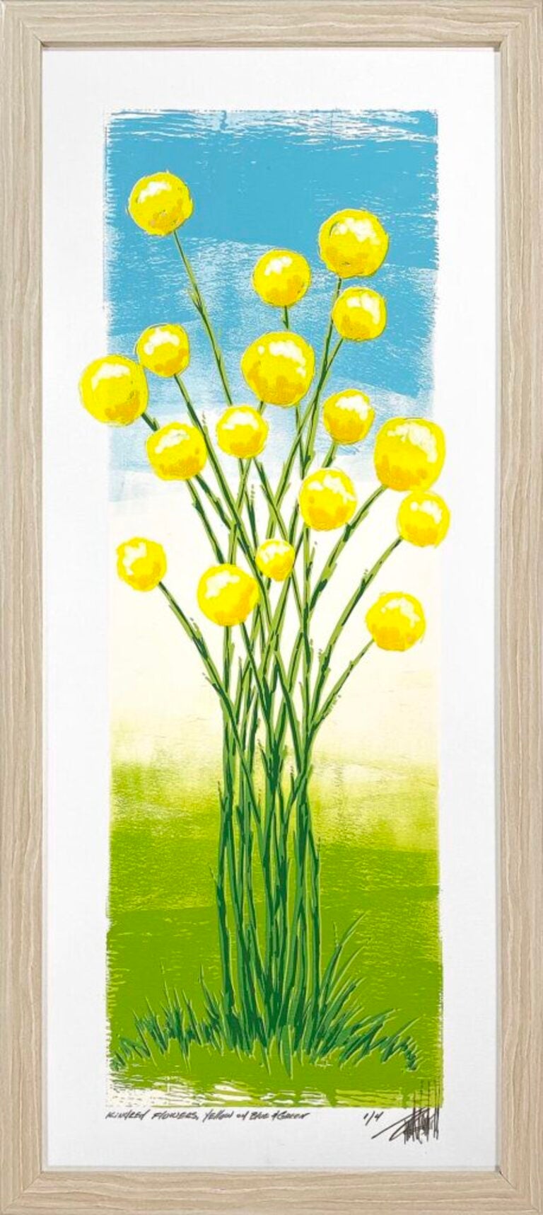 Kindred-Blumen, Gelb auf Blau und Grn (1/4) – Print von Terrell Thornhill 