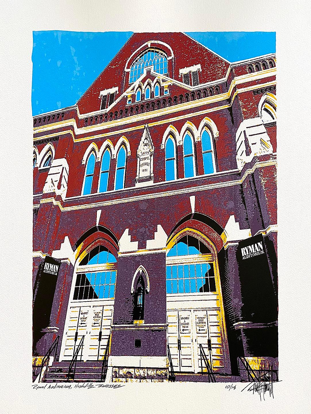 The Ryman Auditorium (12/18) - Print by Terrell Thornhill 