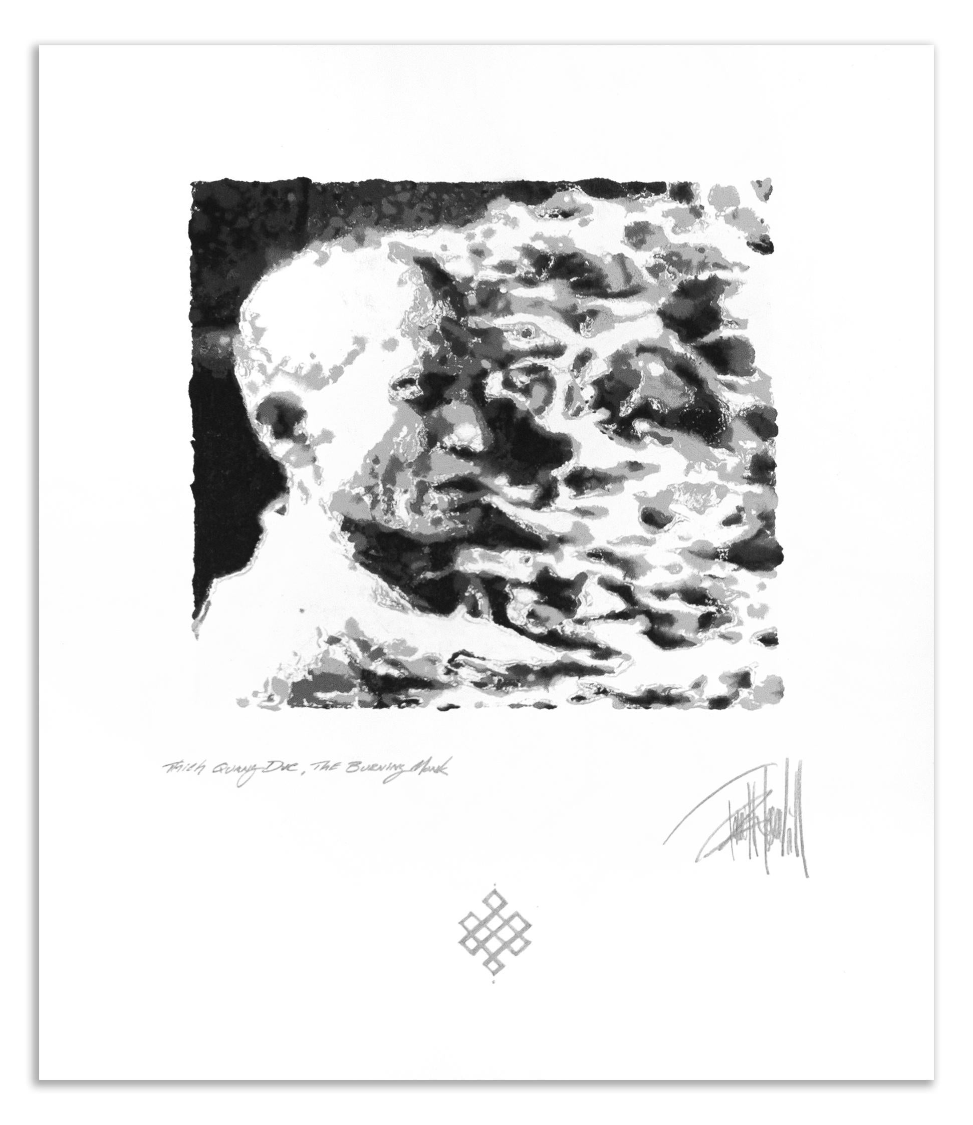 Terrell Thornhill  Figurative Print - Thich Quang Duc, the Burning Monk