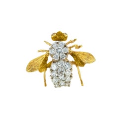 Terrell & Zimmelman Broche abeille en or et diamants