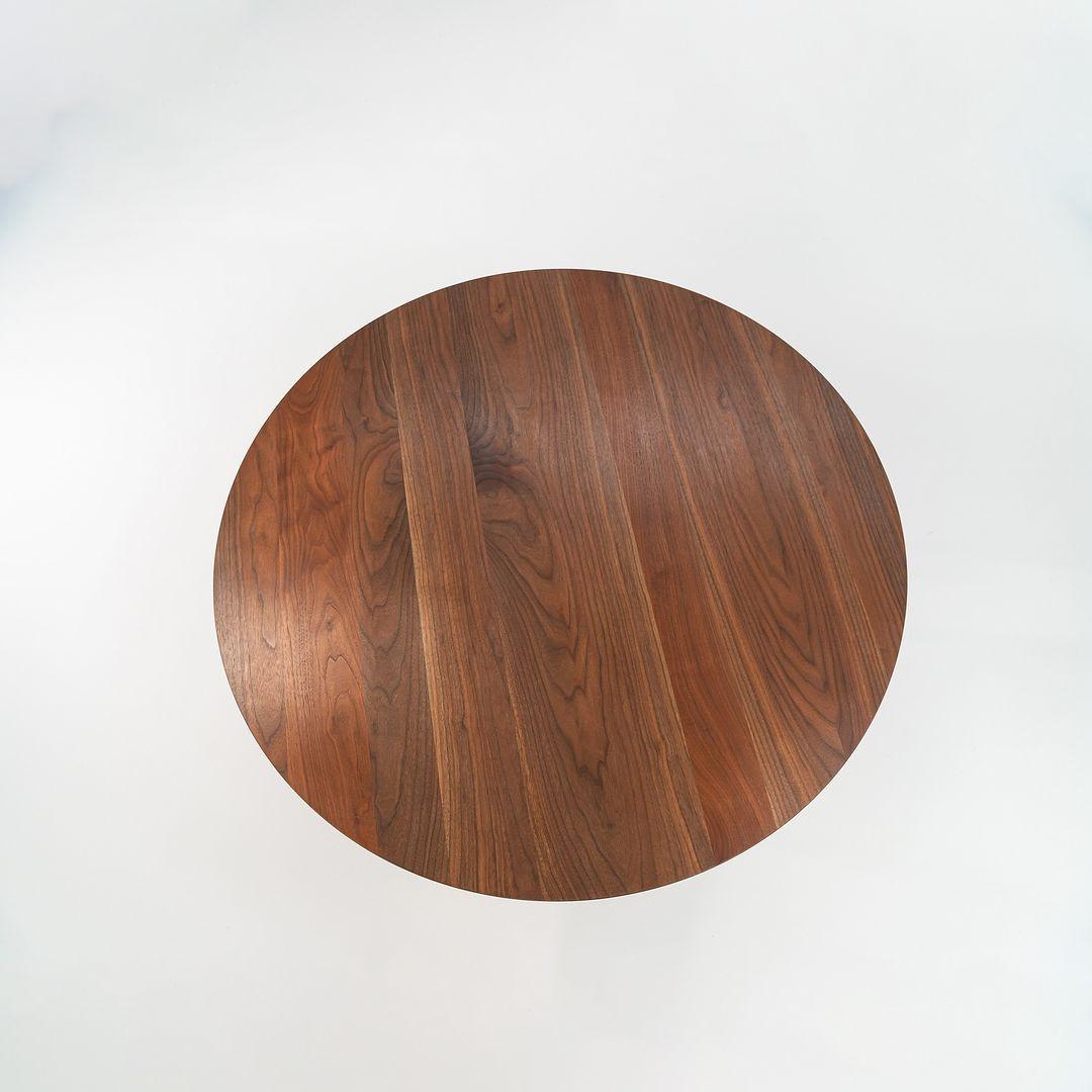 Terrenia Round Dining Table with Black Walnut Top on Medium Antique Bronze Base For Sale 1