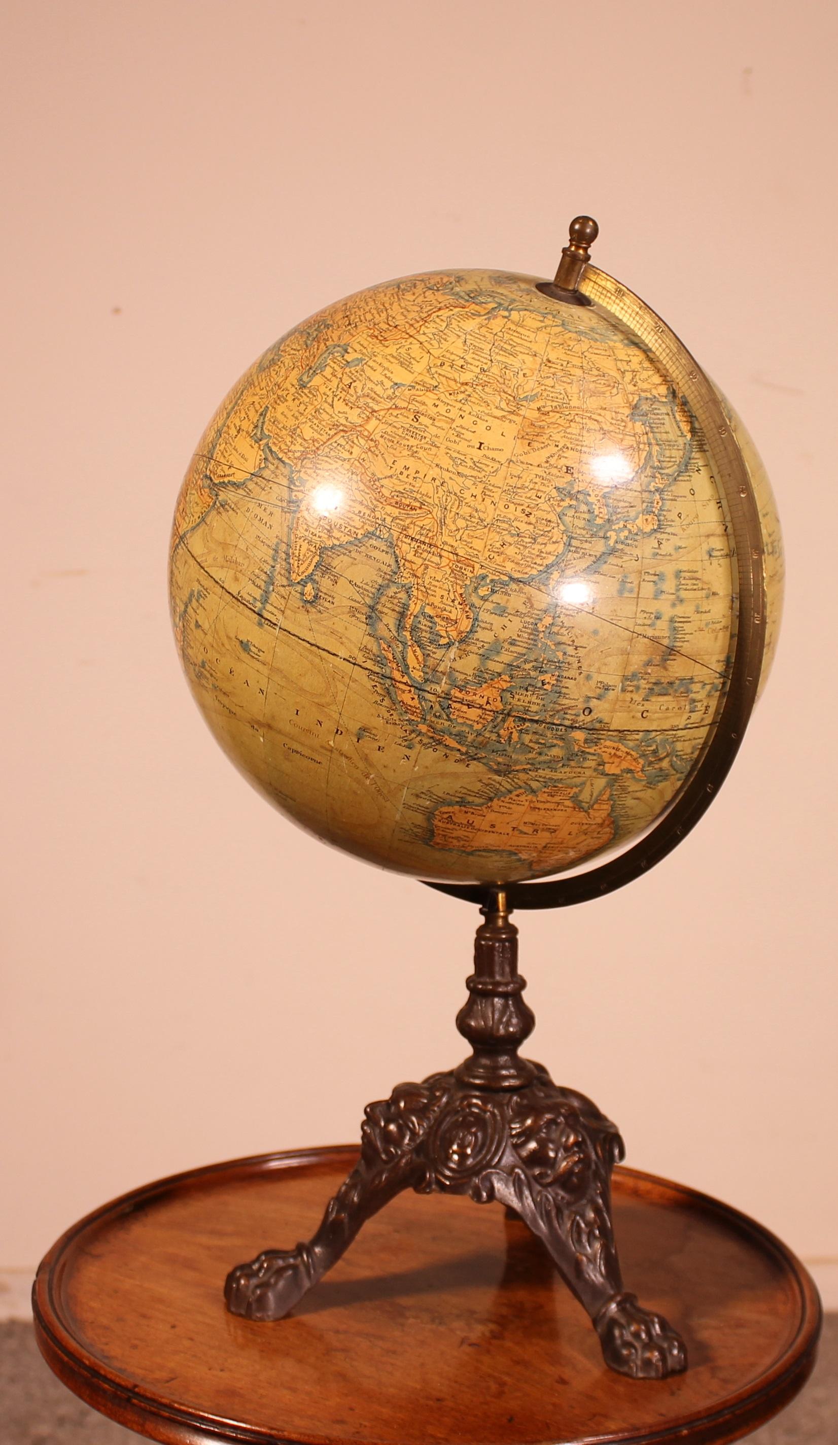 Napoleon III Terrestial Globe from J.Lebègue & Cie circa 1890 from Paris