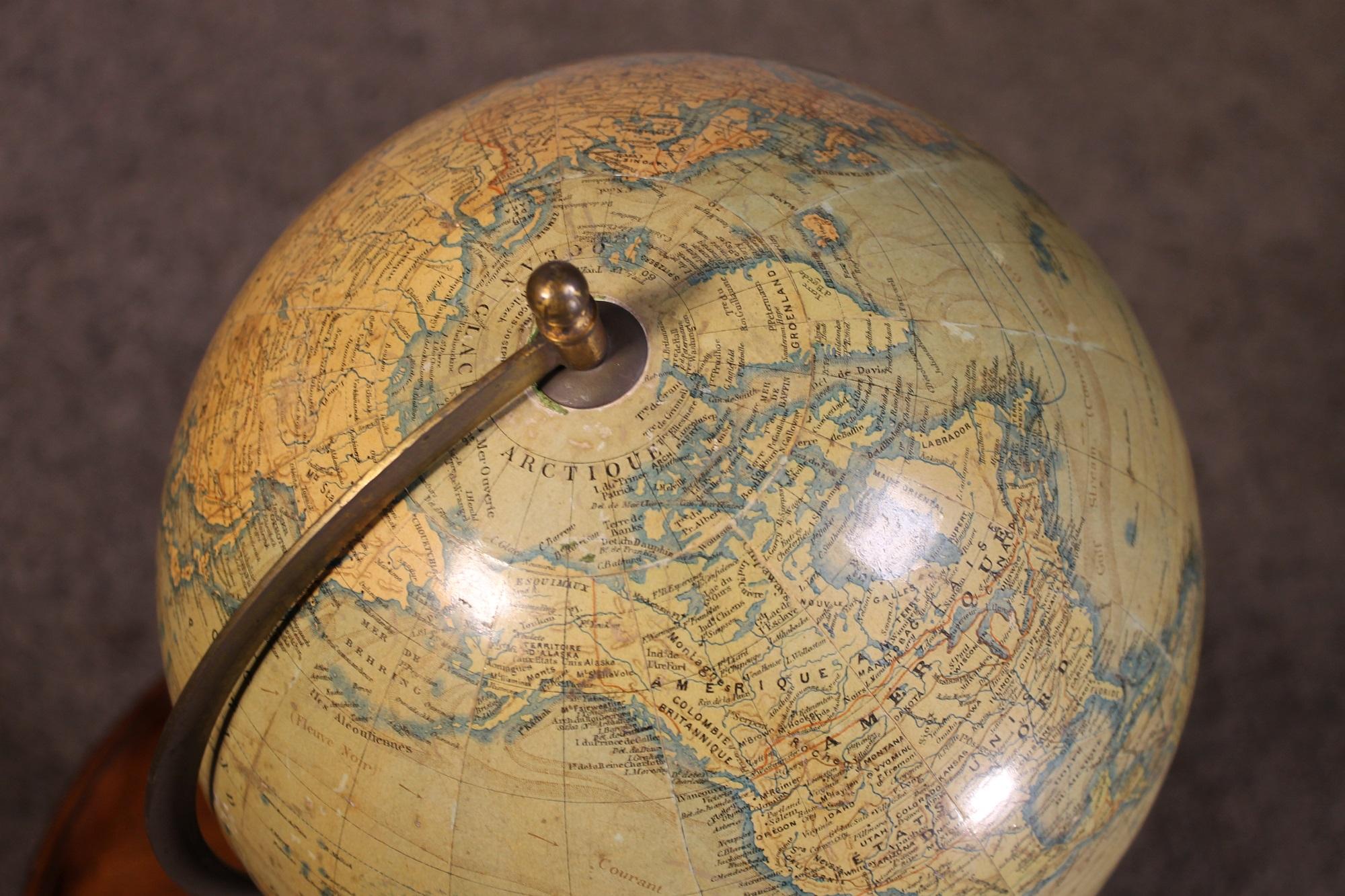 Paper Terrestial Globe from J.Lebègue & Cie circa 1890 from Paris