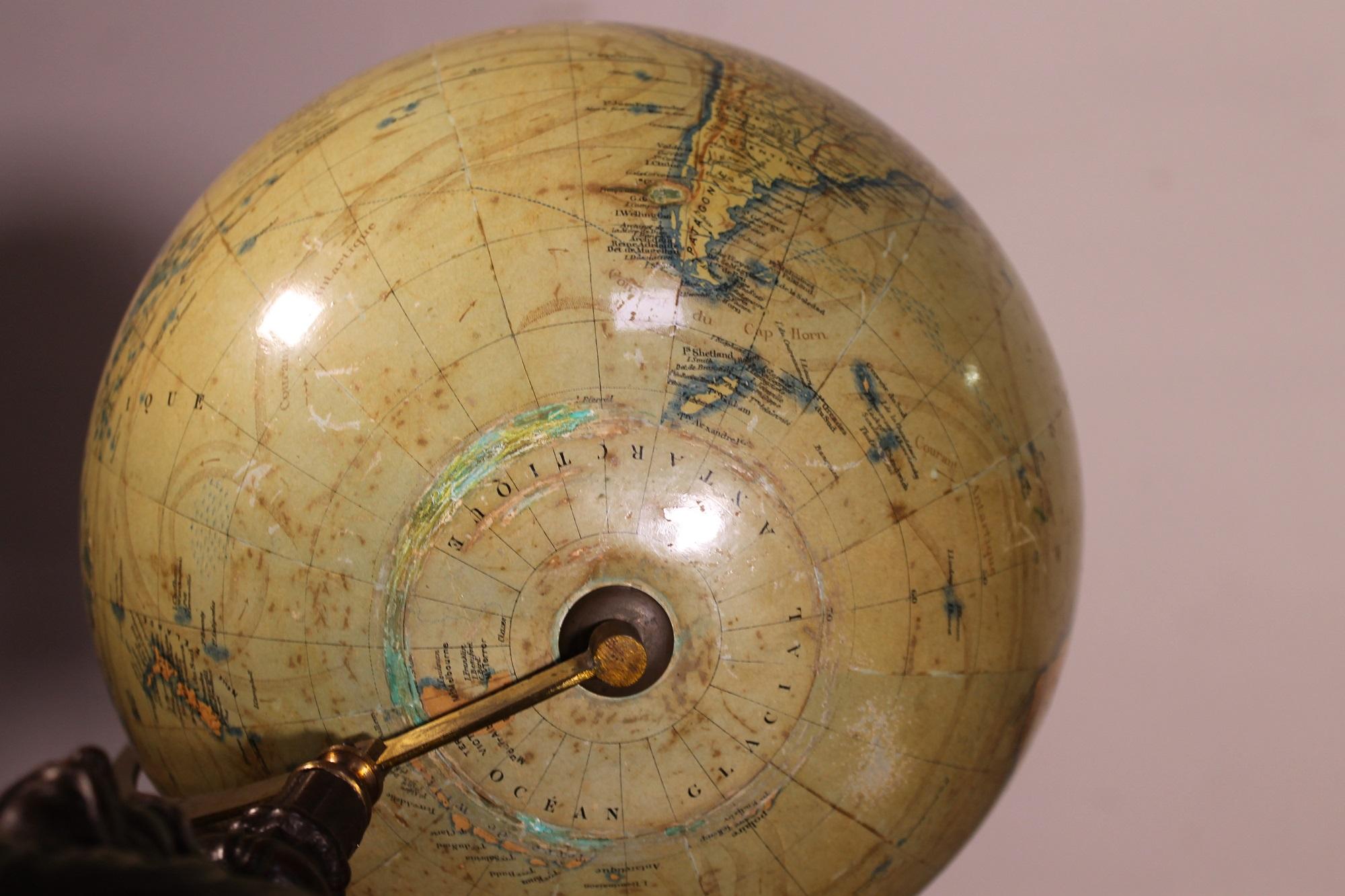 Terrestial Globe from J.Lebègue & Cie circa 1890 from Paris 1