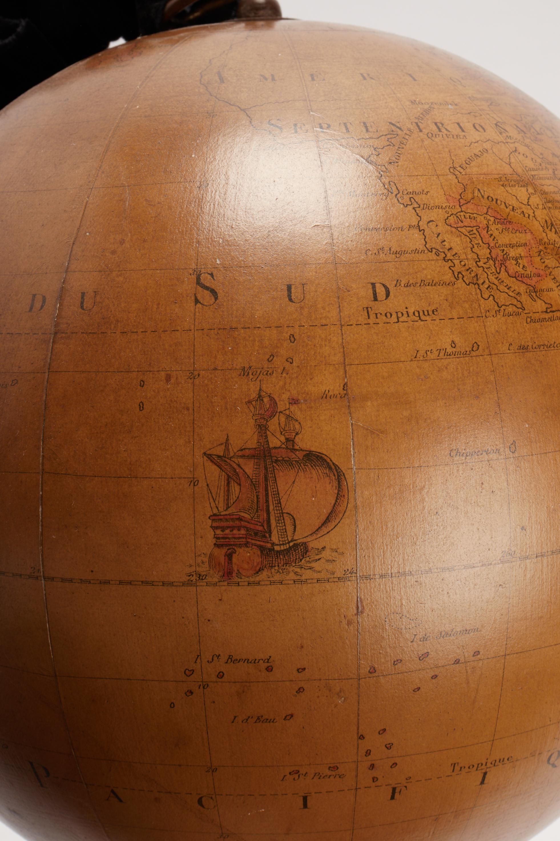globe terrestre après M. Rizzi Zannoni, Paris 1762.  en vente 1