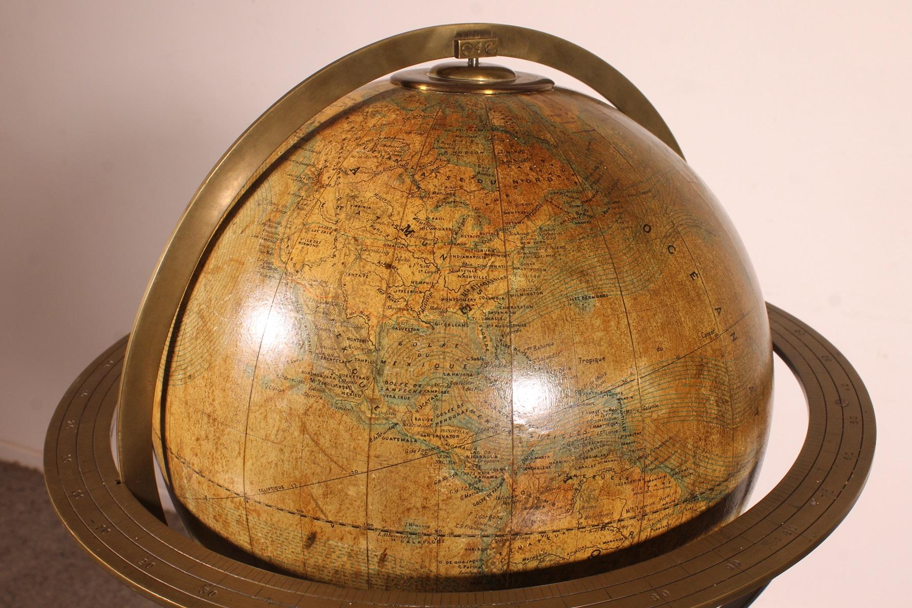 Carta Globo terrestre di E. Girard e Boite Parigi - XIX secolo in vendita