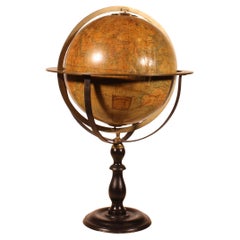 Terrestrial Globe By E. Girard And Boite Paris - 19th Century