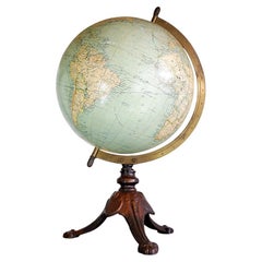 Terrestrial Globe By E.bertaux - 19° Century From Paris