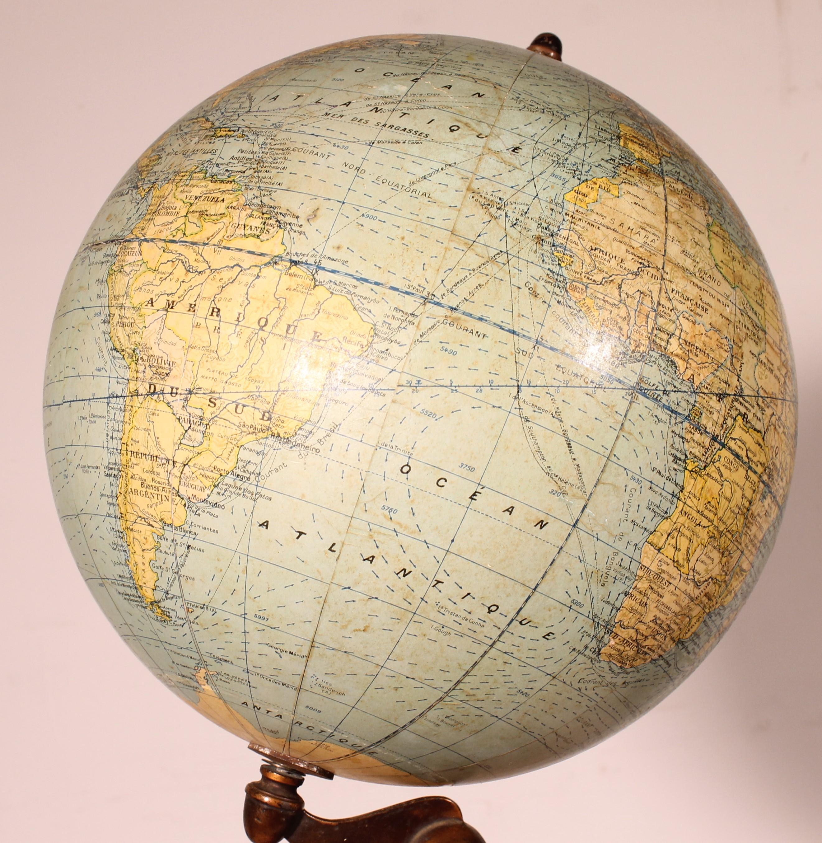 French Terrestrial Globe By G. Thomas Paris For Sale