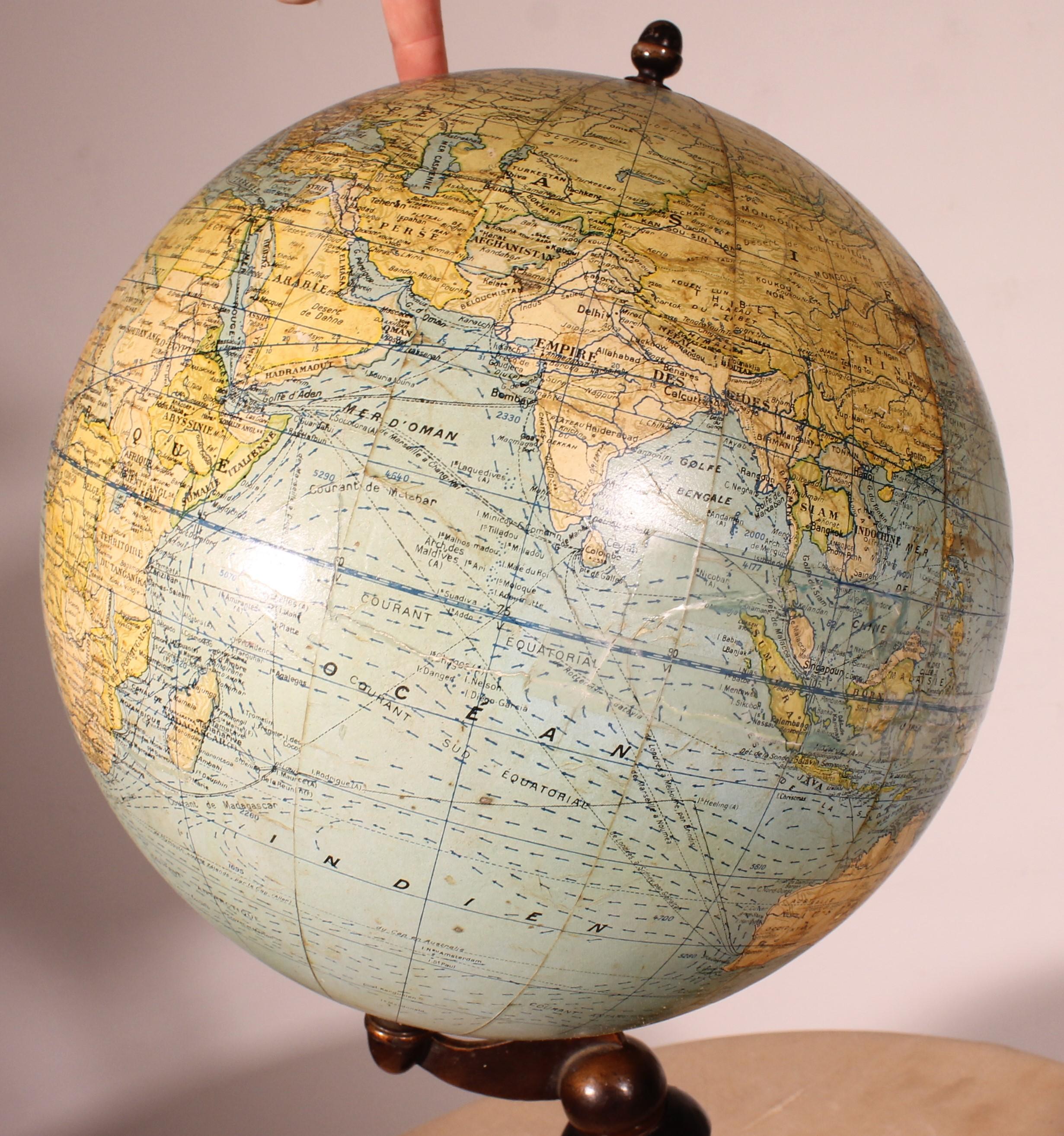 Wood Terrestrial Globe By G. Thomas Paris For Sale