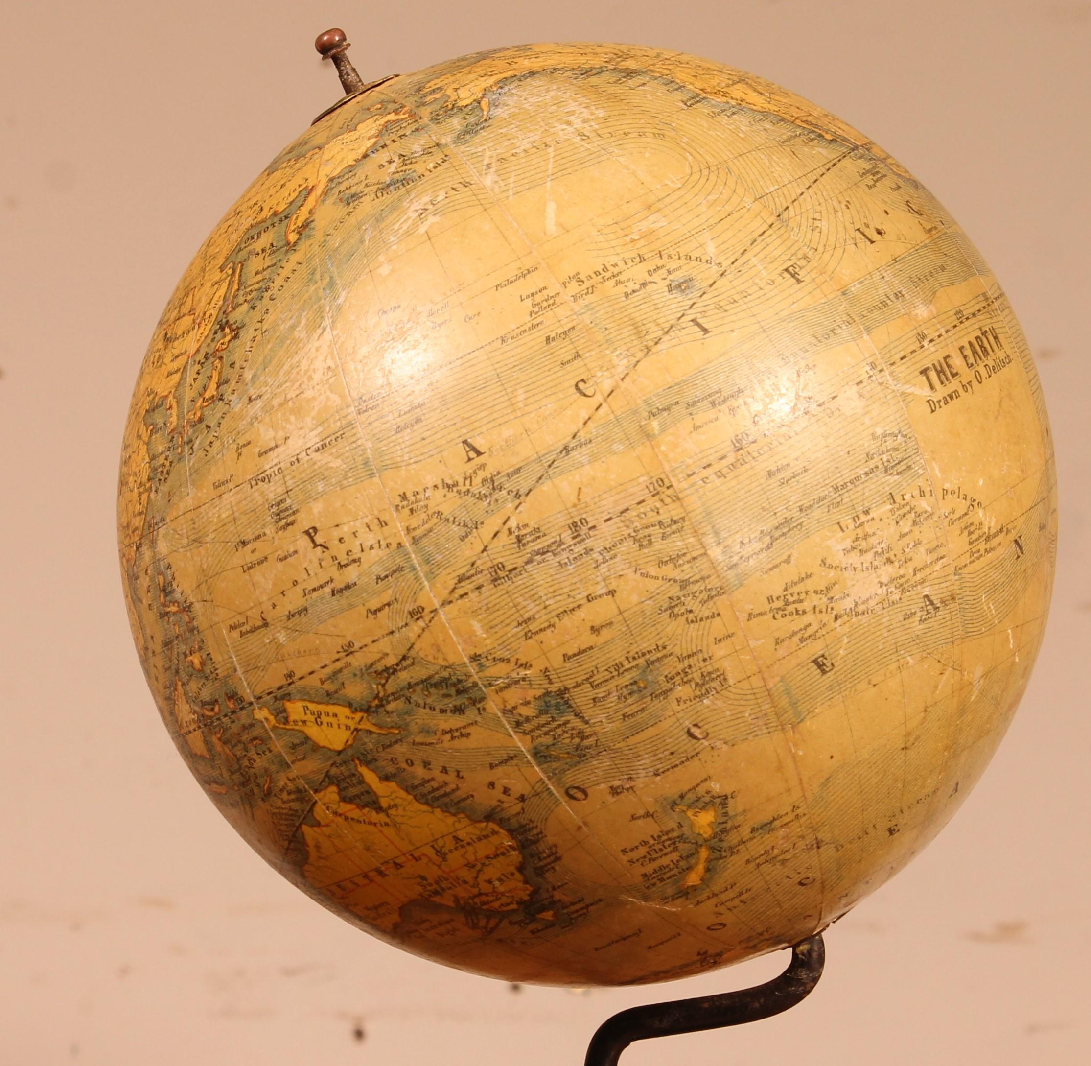 Napoleon III Terrestrial Globe by J Felkl, circa 1880, the Earth