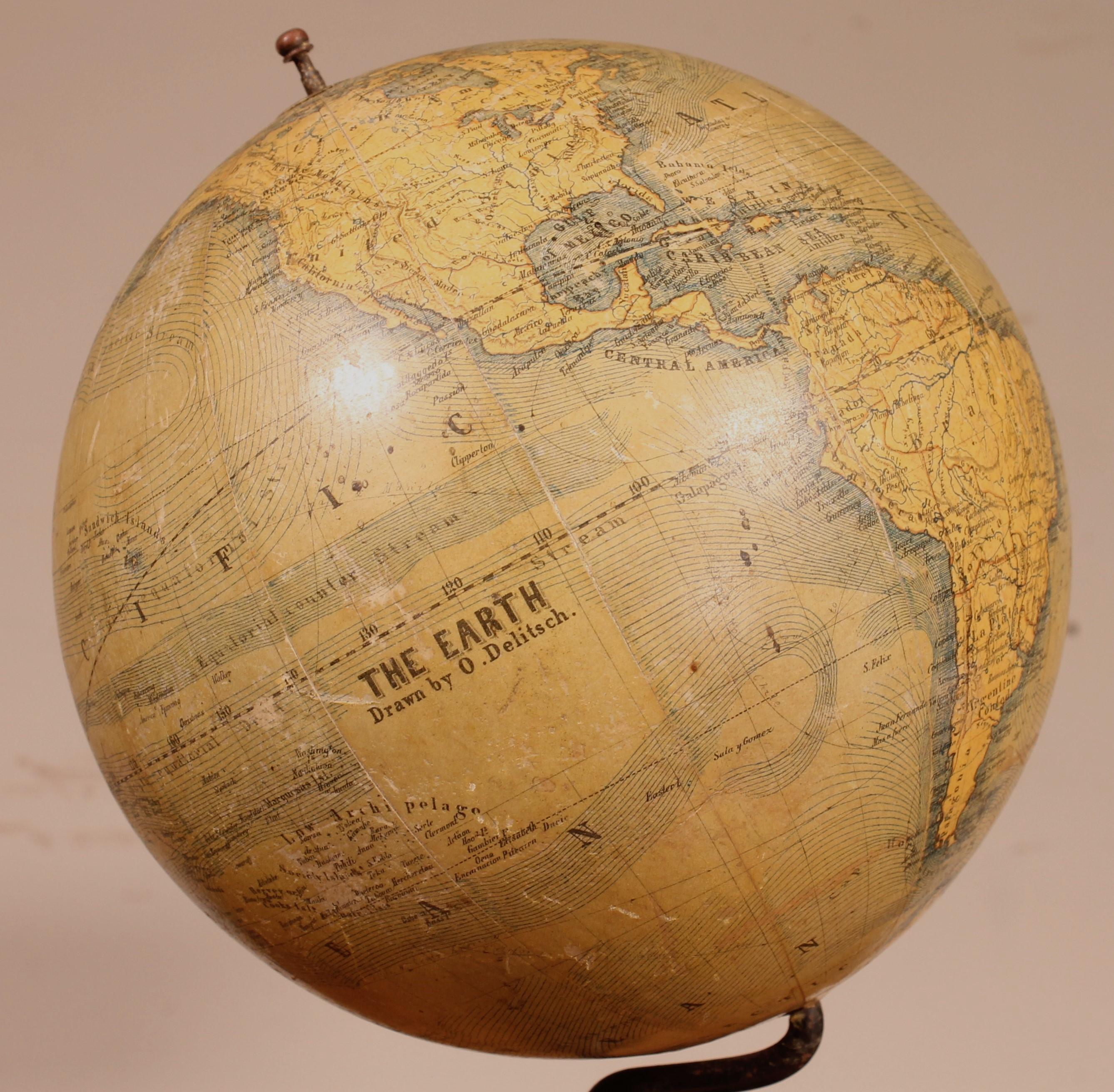 Terrestrial Globe by J Felkl, circa 1880, the Earth In Good Condition In Brussels, Brussels