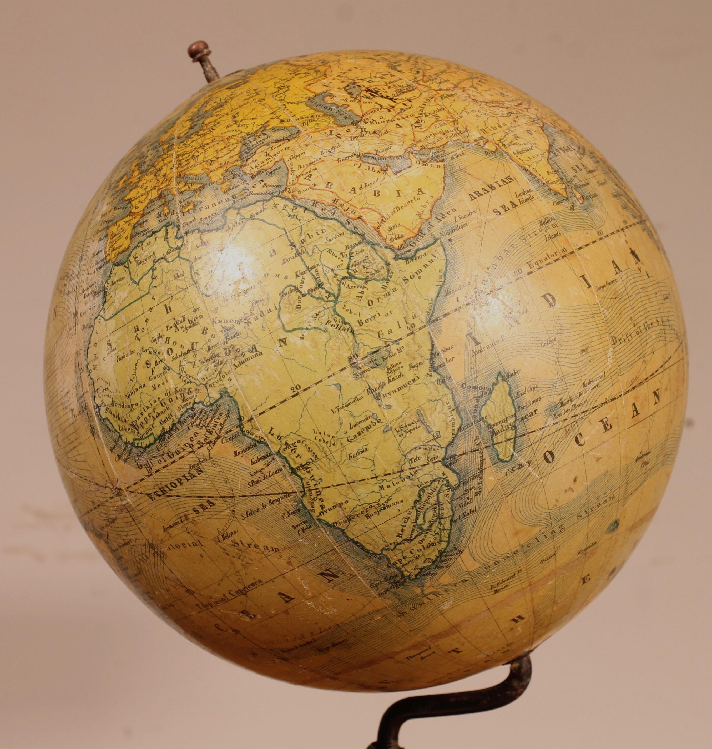 19th Century Terrestrial Globe by J Felkl, circa 1880, the Earth