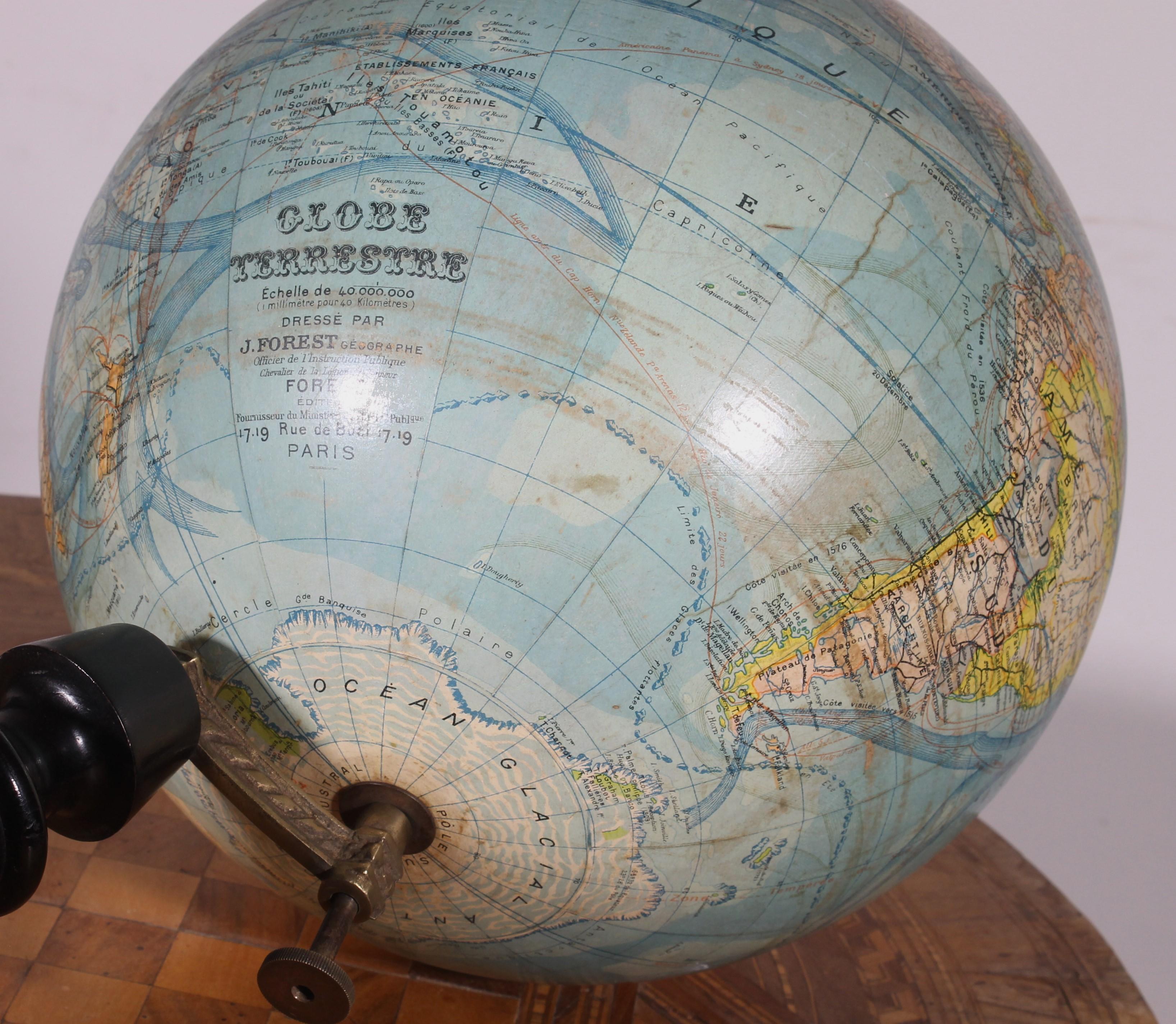 Terrestrial Globe By J.forest- Paris For Sale 5