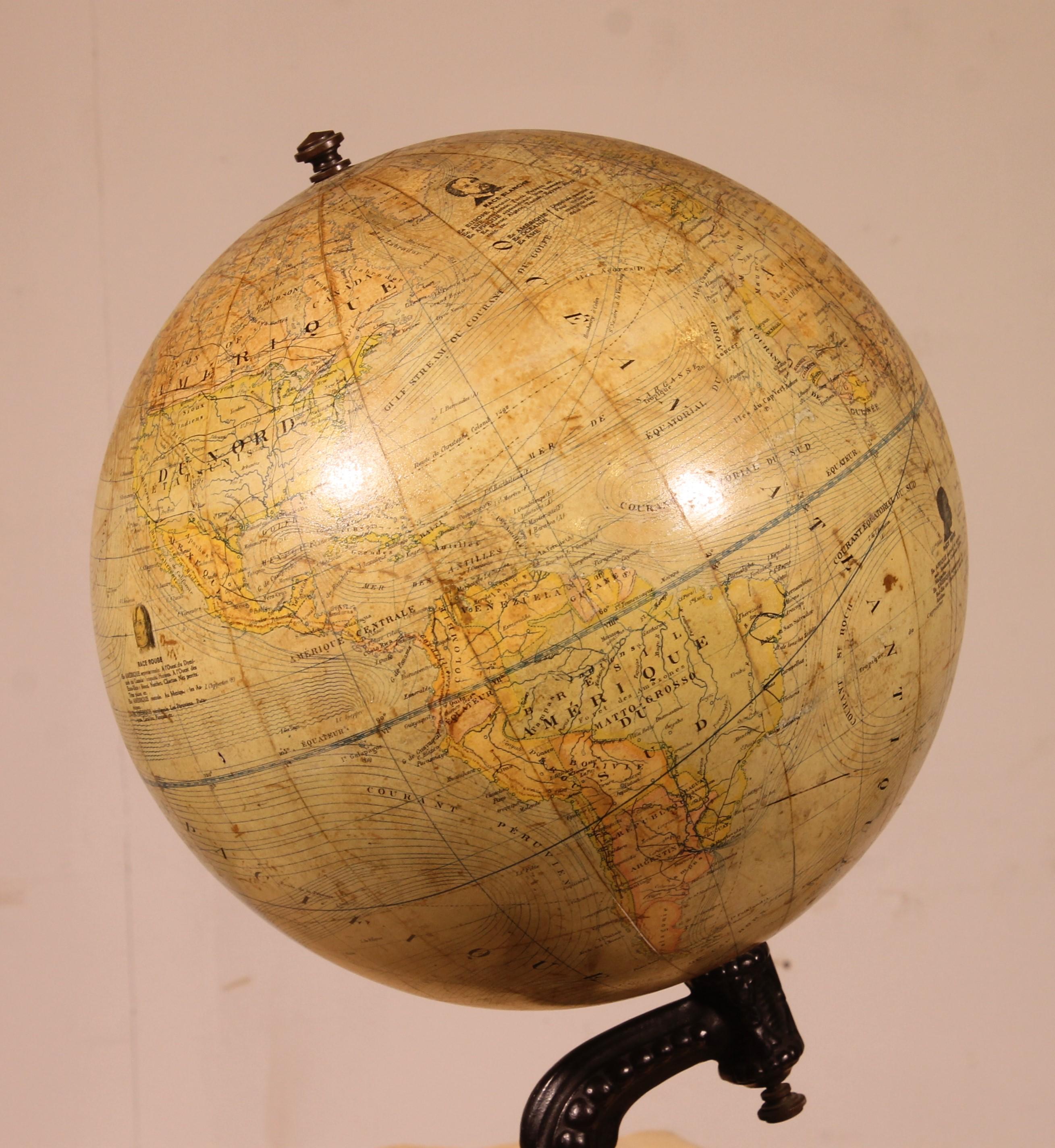 Estetismo Globo terrestre di L. Windels - Bruxelles, circa 1910 in vendita