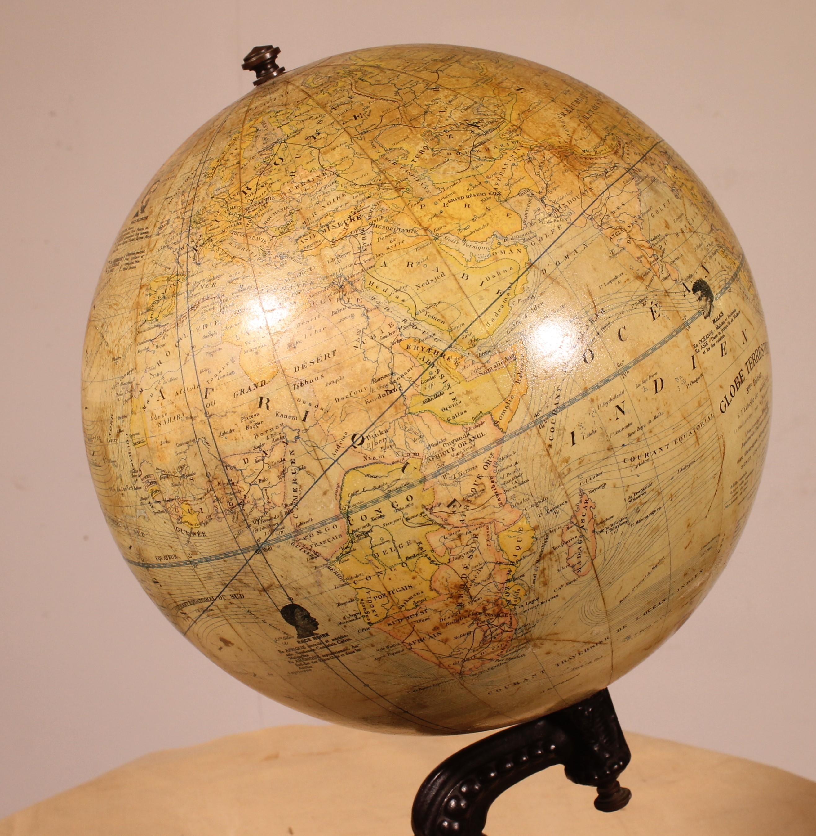 XX secolo Globo terrestre di L. Windels - Bruxelles, circa 1910 in vendita