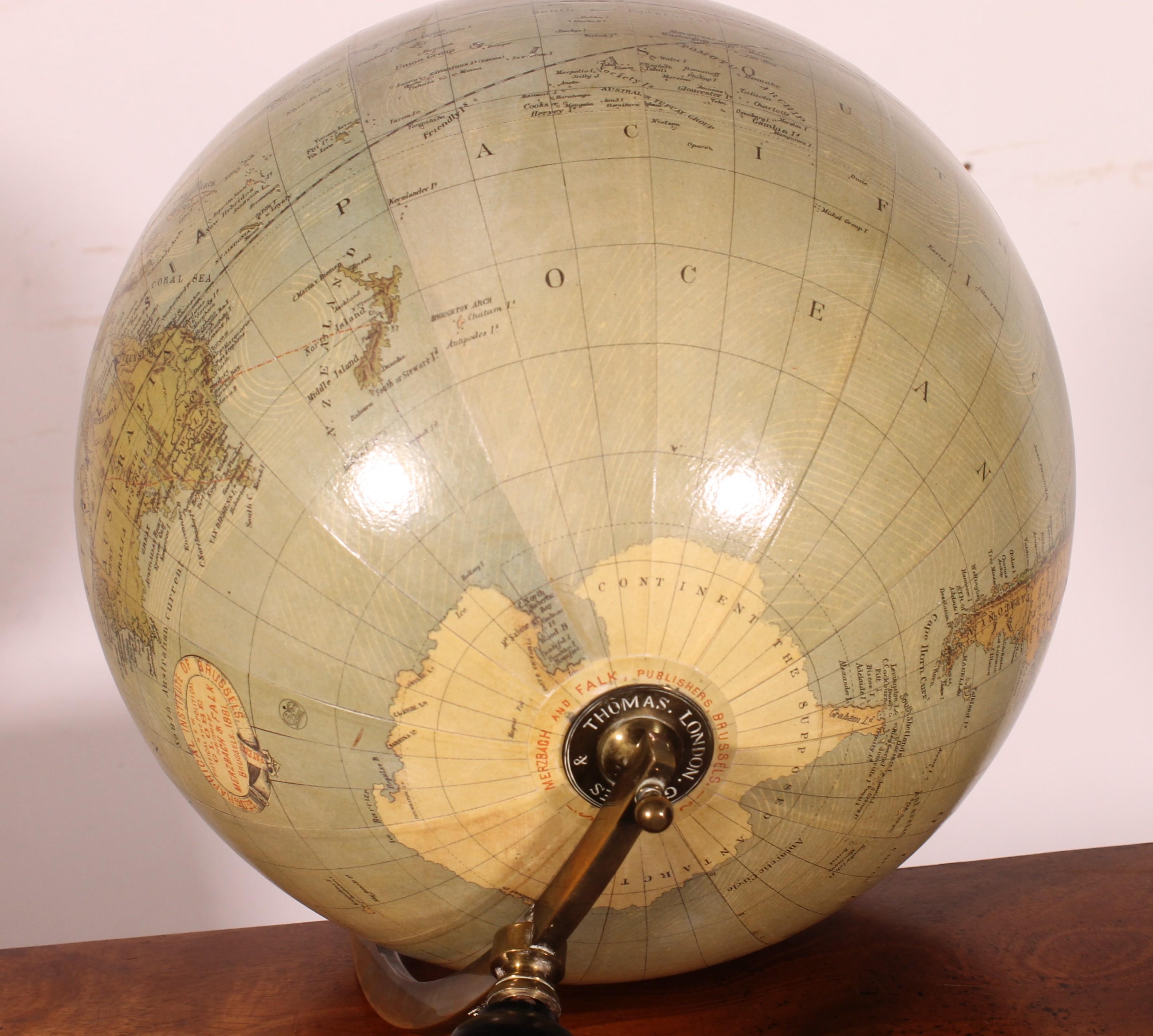 Globe terrestre de Merzbach & Falk Bruxelles pour Greaves and Thomas Londres en vente 2