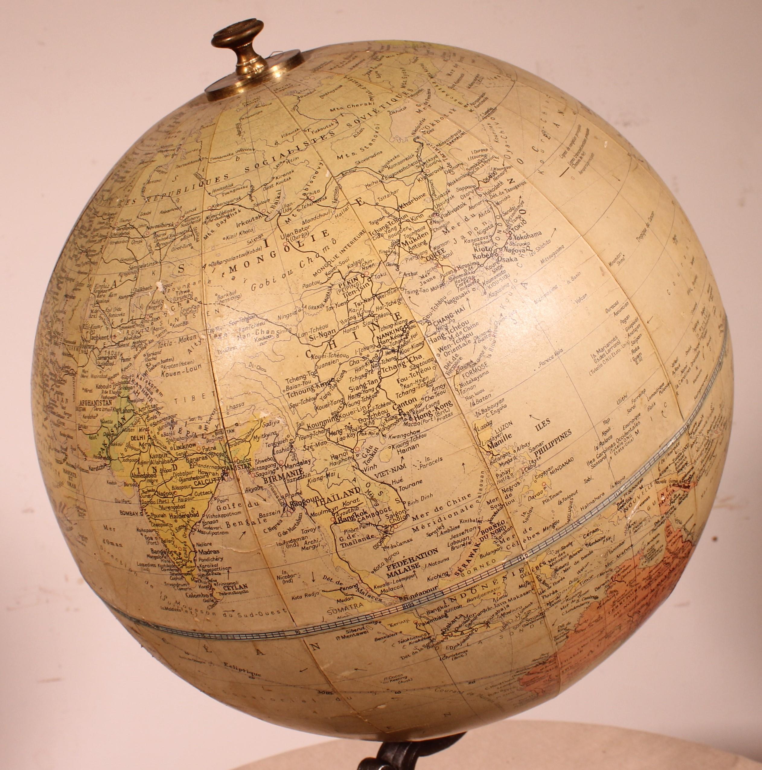 20th Century Terrestrial Globe By Philips For Sale