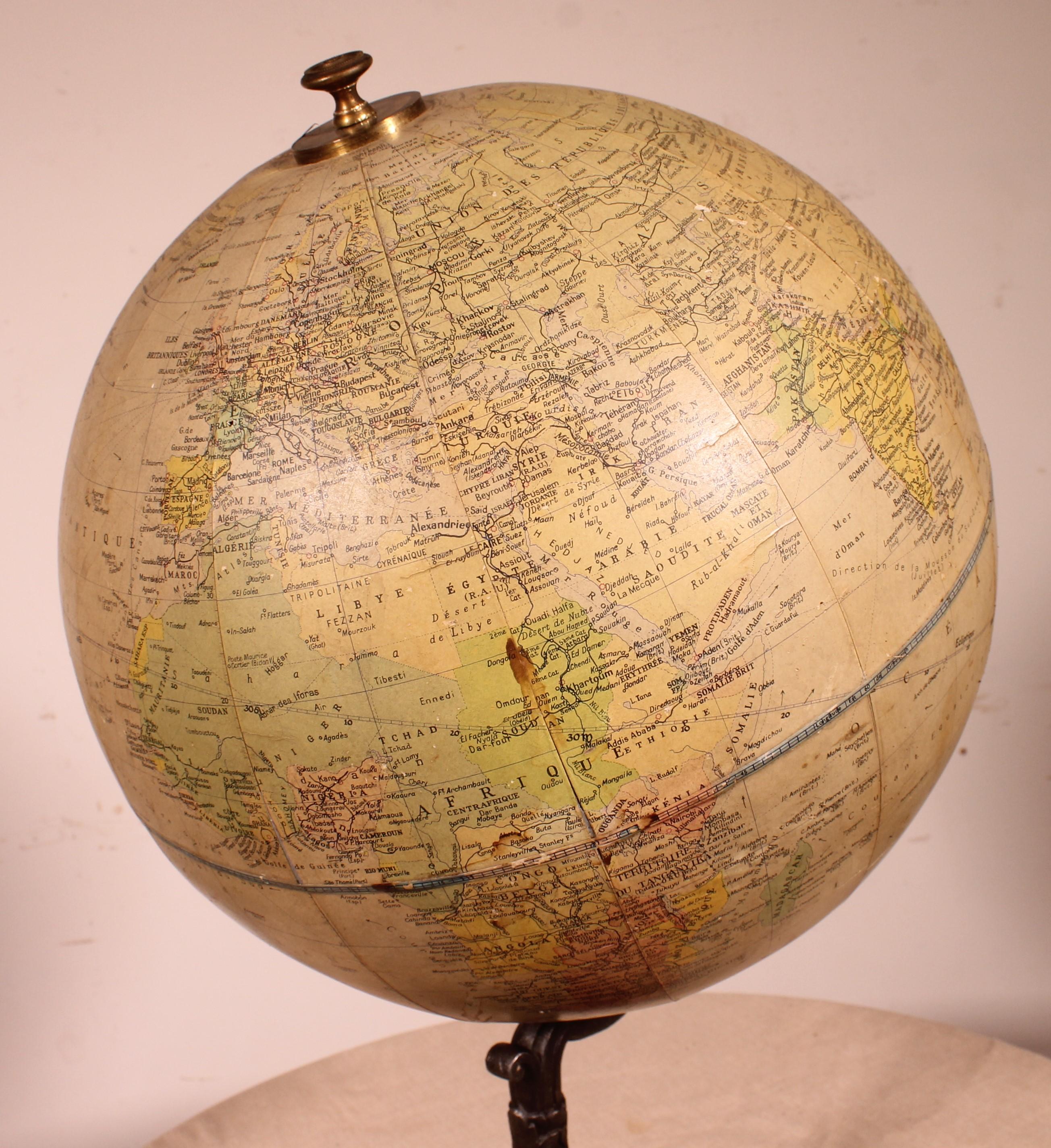 Paper Terrestrial Globe By Philips For Sale