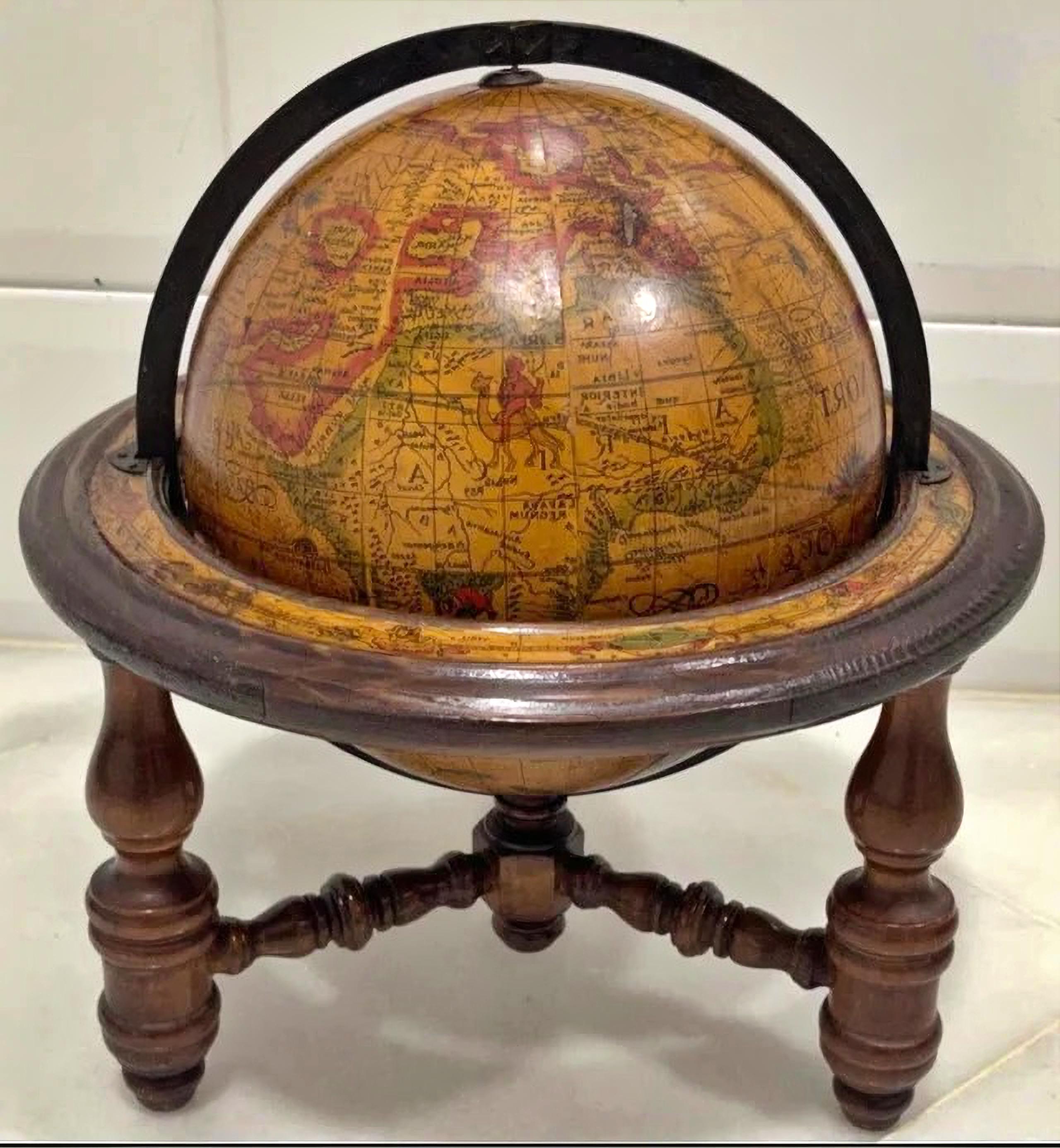 Hand-Crafted Terrestrial Globe, Early 20th Century