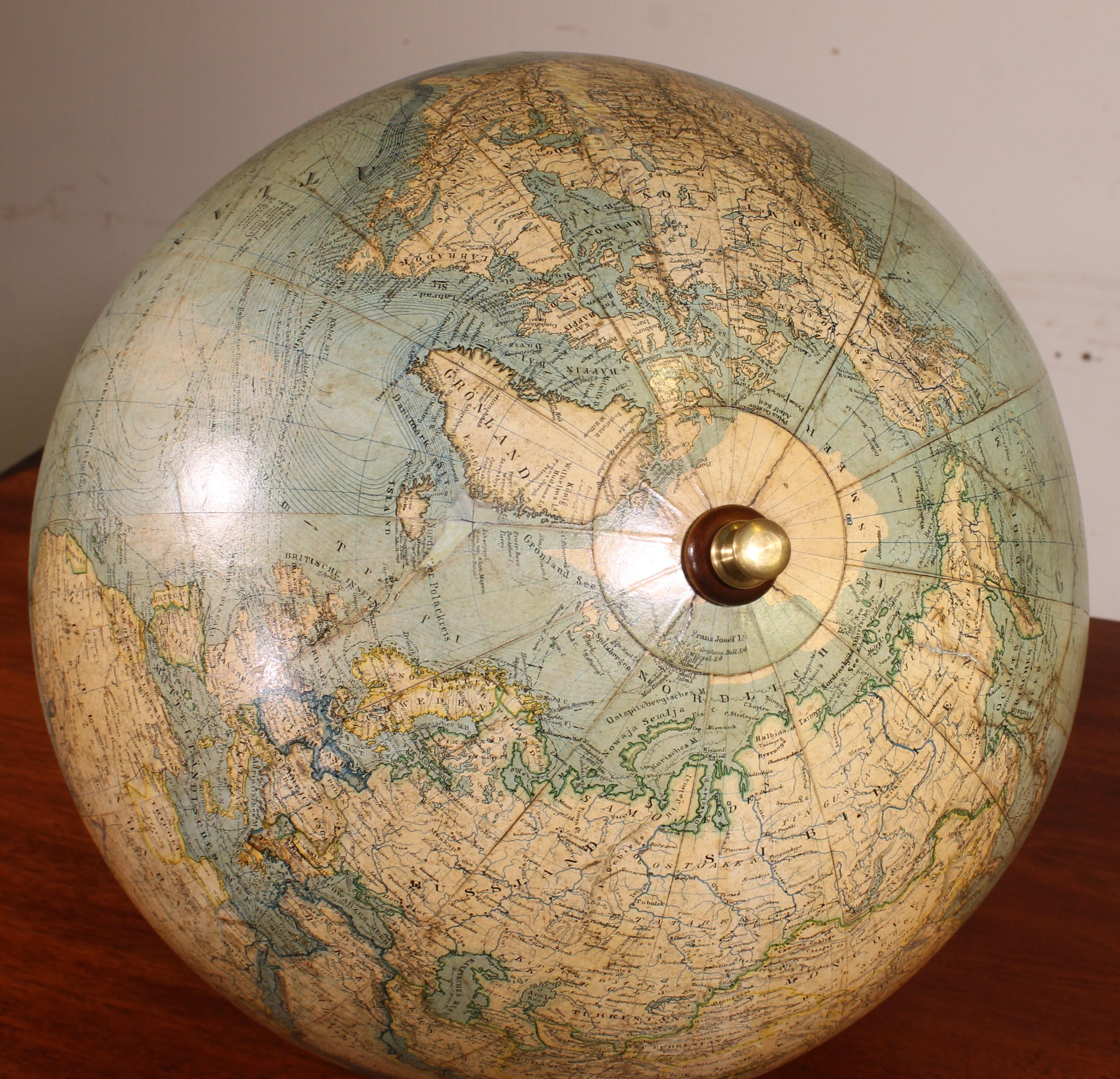 Terrestrial Globe Erd Globus From The 19th Century For Sale 3