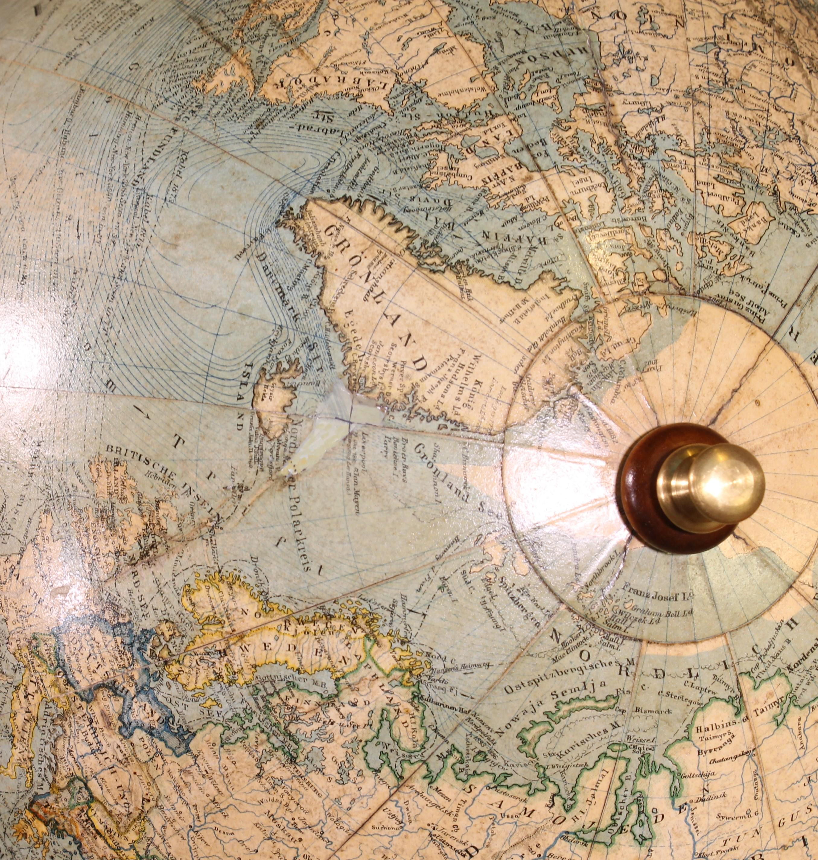 Terrestrial Globe Erd Globus From The 19th Century For Sale 4