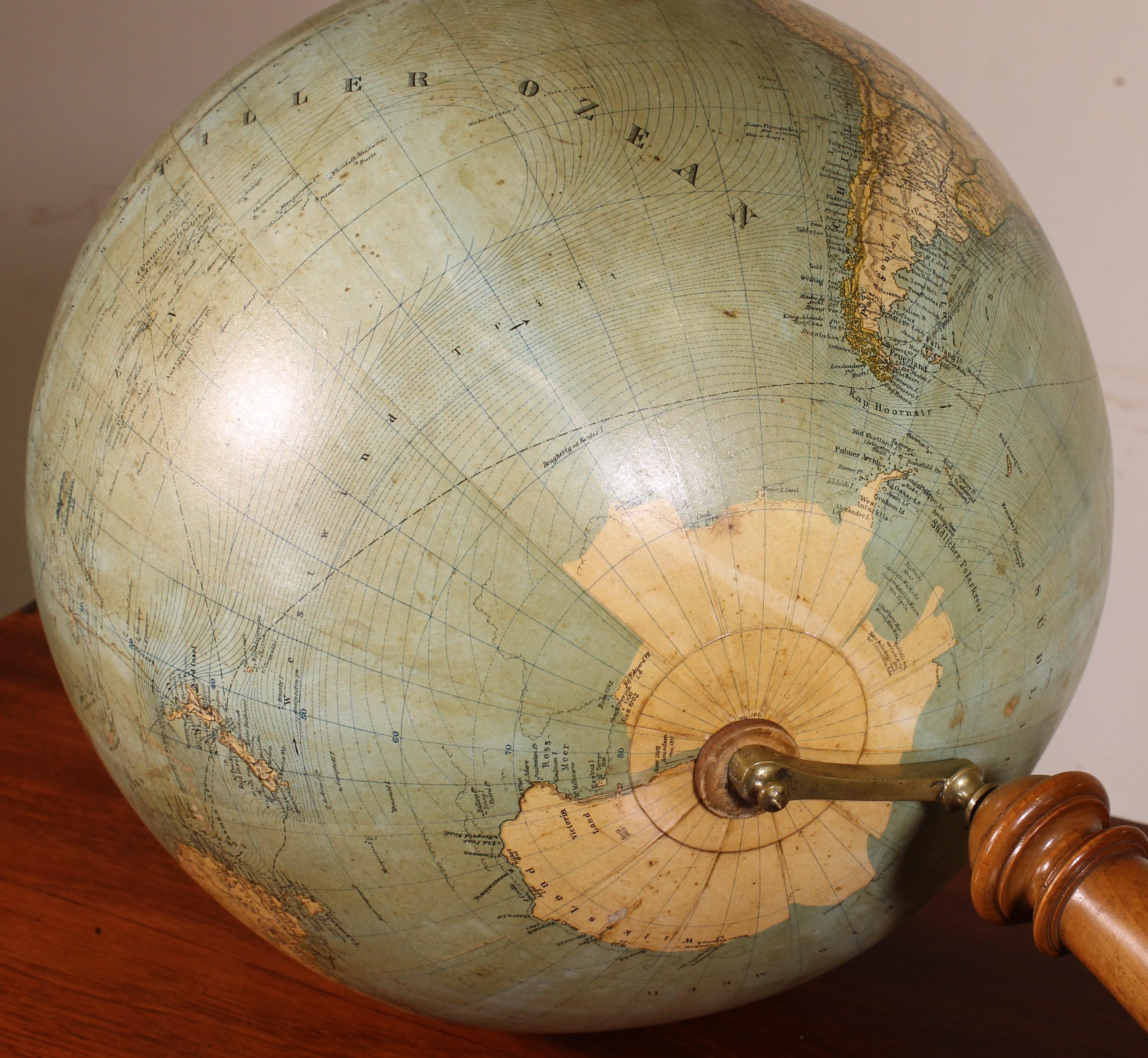 Terrestrial Globe Erd Globus From The 19th Century For Sale 5