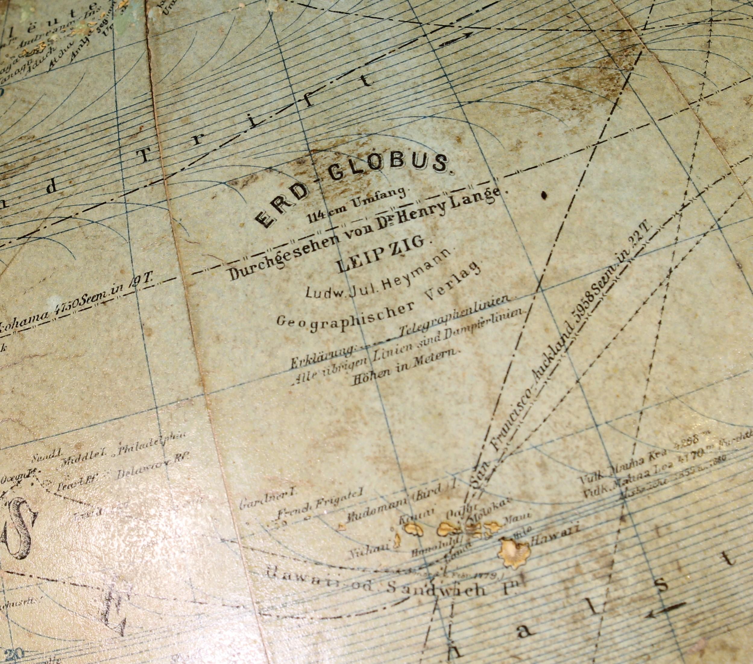 Terrestrial Globe Erd Globus aus dem 19. Jahrhundert im Zustand „Gut“ im Angebot in Brussels, Brussels