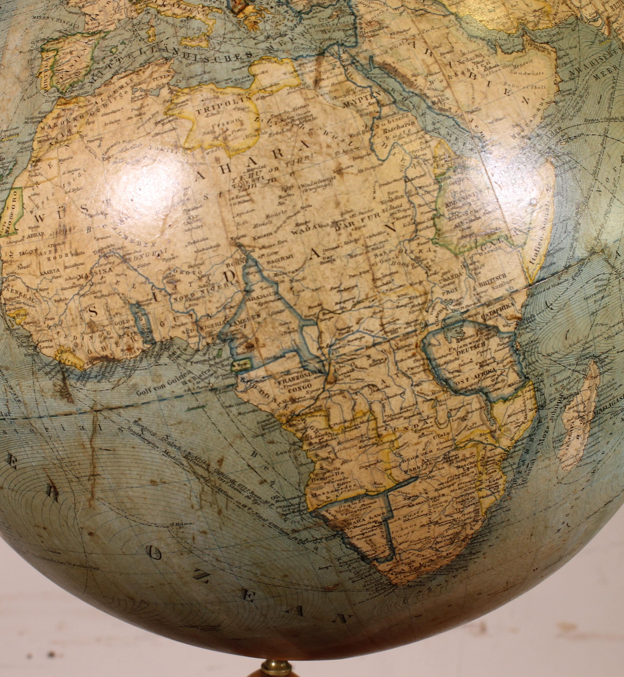 Globe terrestre Erd globus du 19e siècle en vente 2
