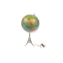 Vintage Terrestrial Globe Illuminated from the Inside, 1950s