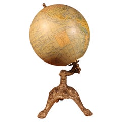 Terrestrial Globe J.lebègue & Cie Paris Circa 1890