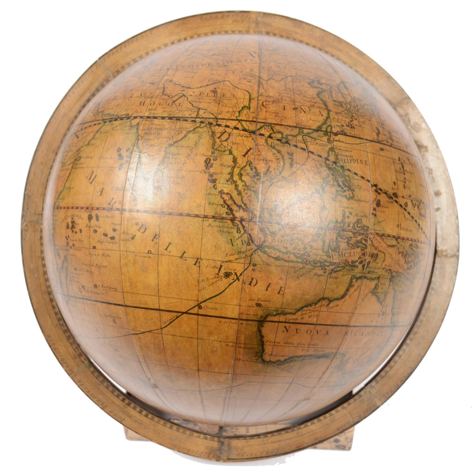 1843 Antique Terrestrial Globe  According to the Knowledge of Giovanni M Cassini 4