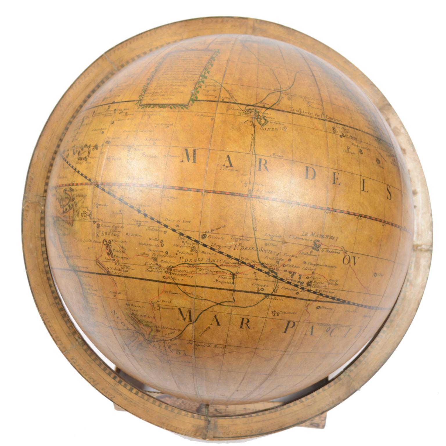 1843 Antique Terrestrial Globe  According to the Knowledge of Giovanni M Cassini 5