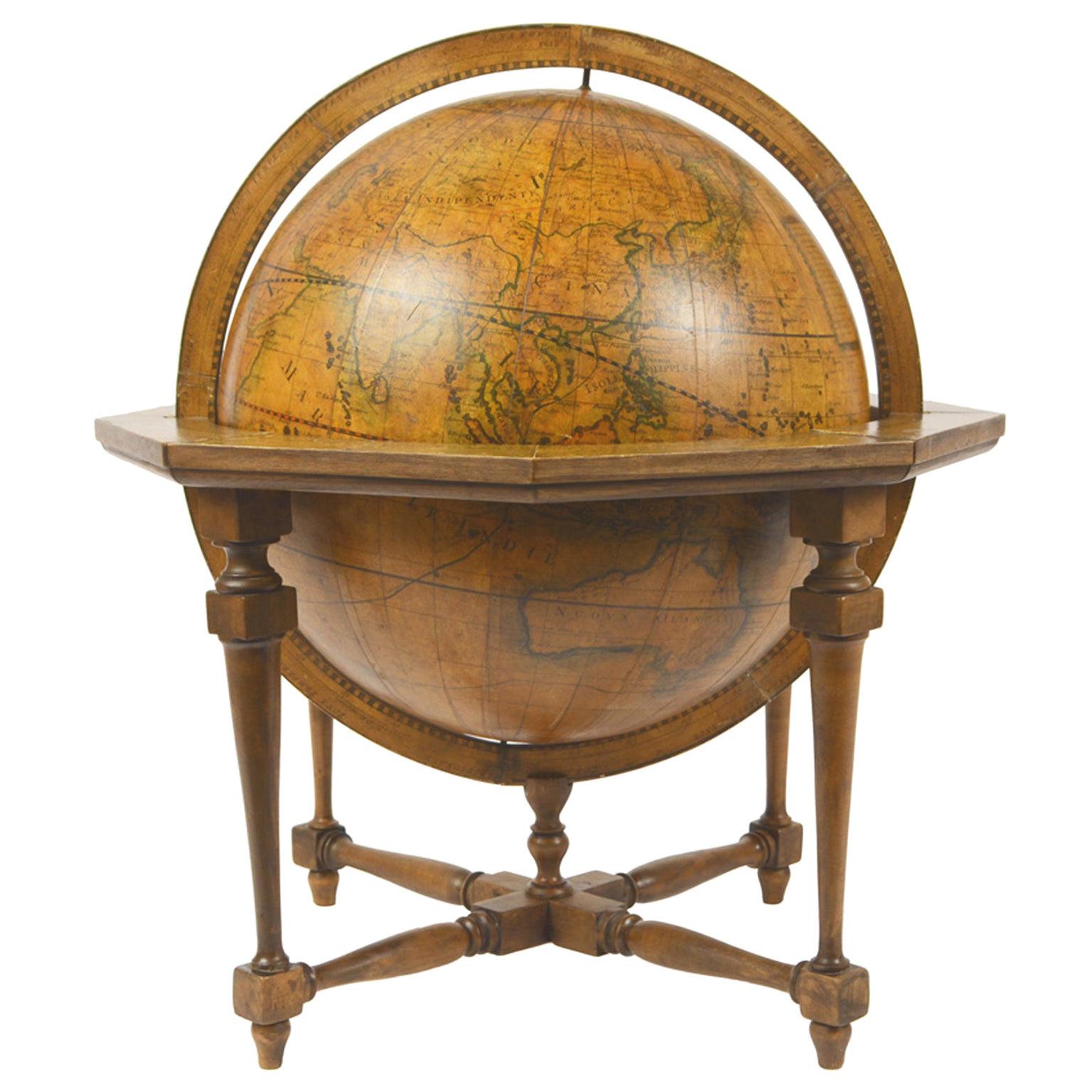 1843 Antique Terrestrial Globe  According to the Knowledge of Giovanni M Cassini