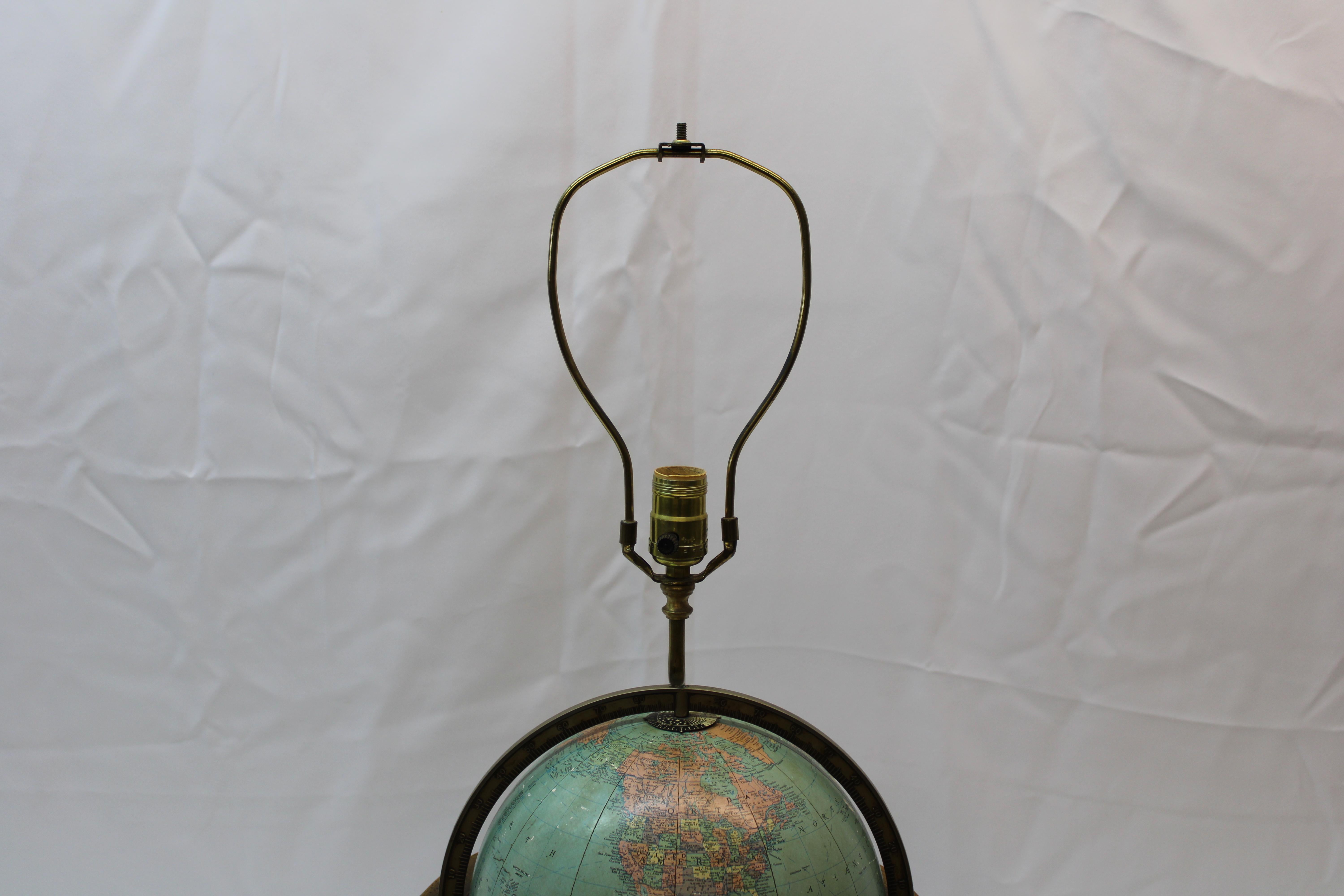 Other Terrestrial Globe on Stand Converted to Table Lamp For Sale