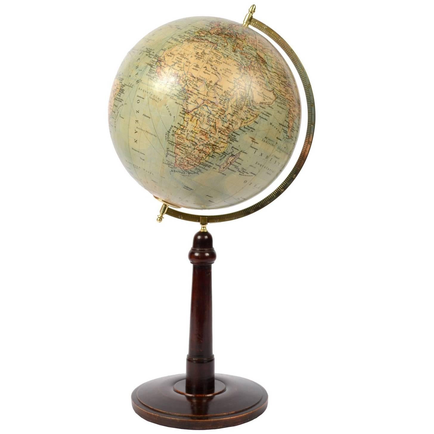 Terrestrial Globe Published in Leipzig, Second Half of the 19th Century