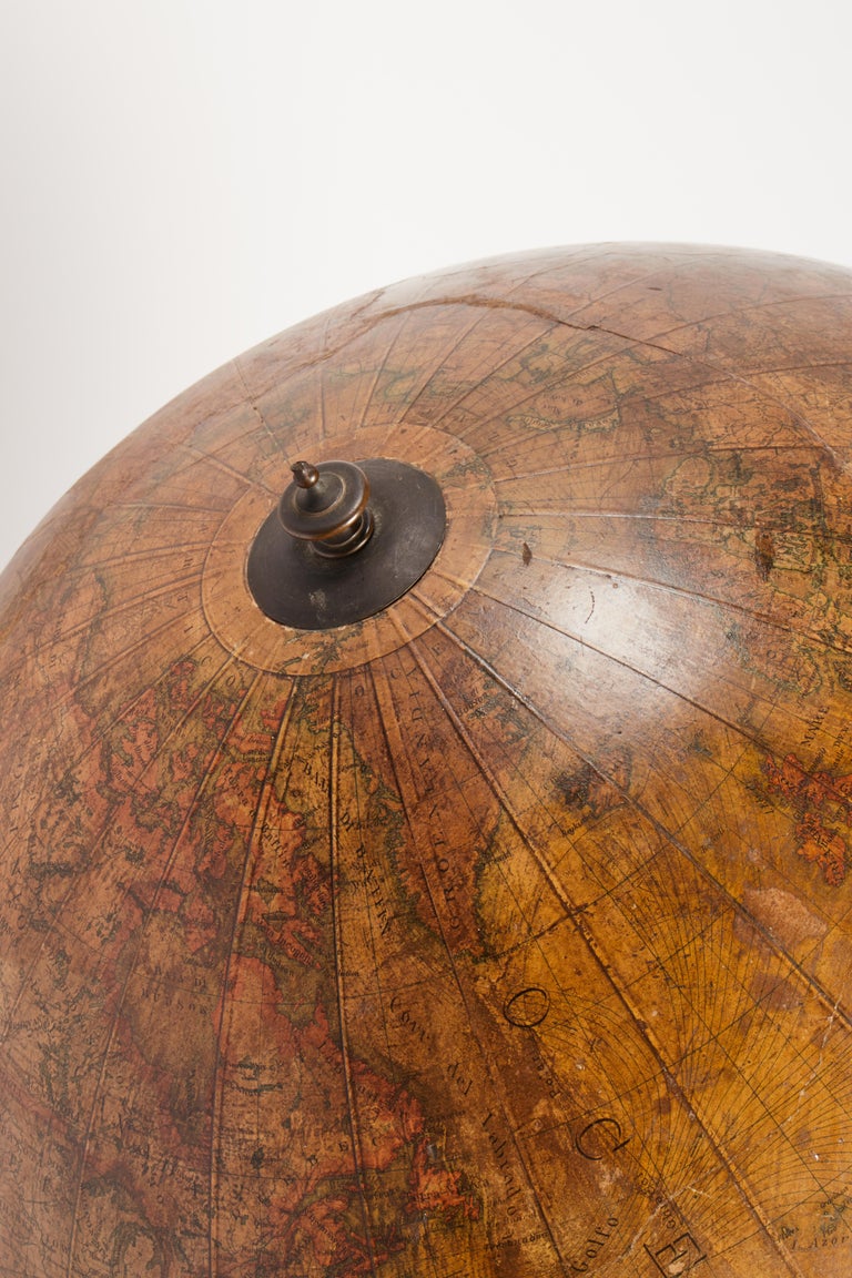 19th Century Terrestrial Globe with Wooden Base, Italy, 1880 For Sale